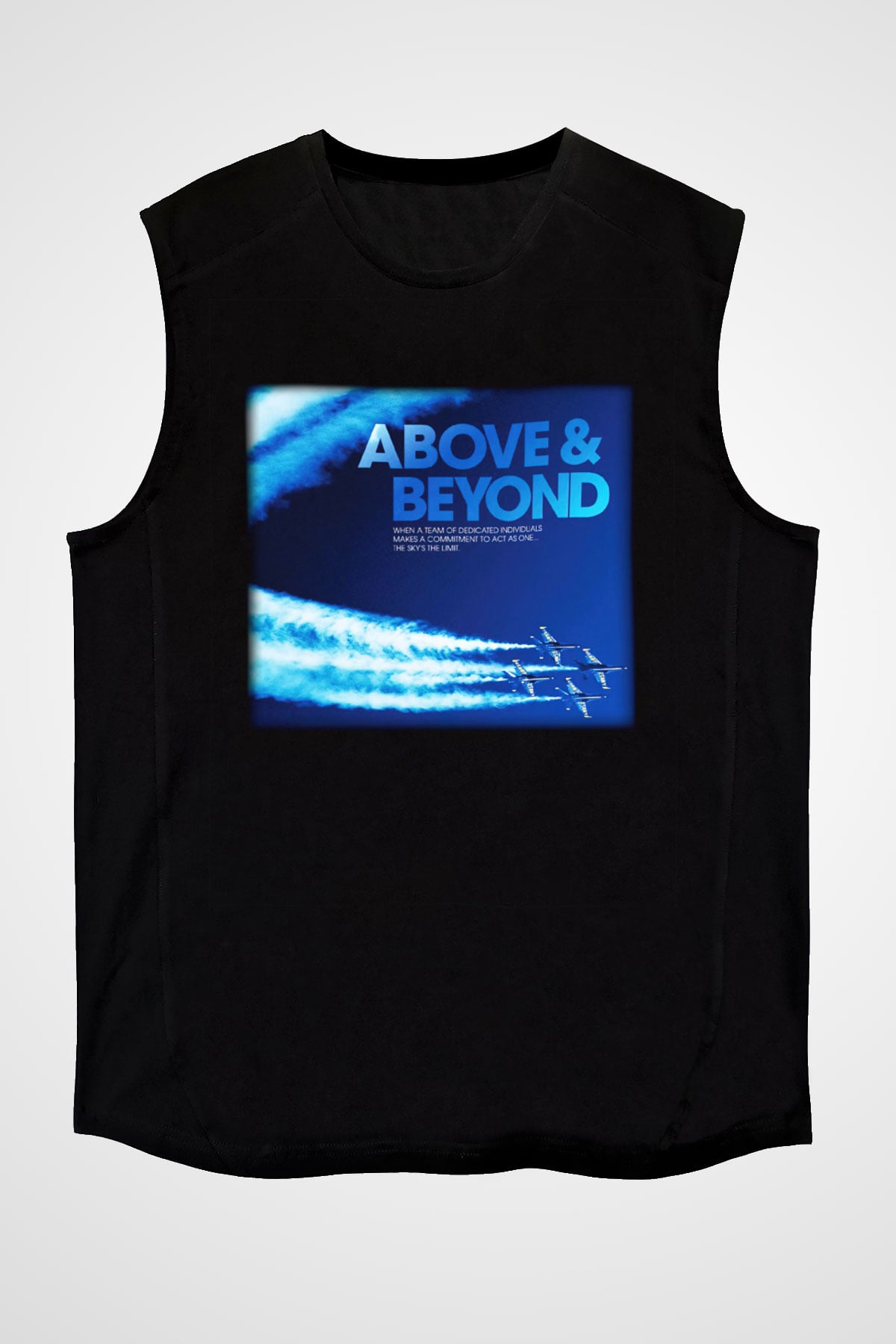 Above and Beyond Siyah Unisex Kolsuz Tişört