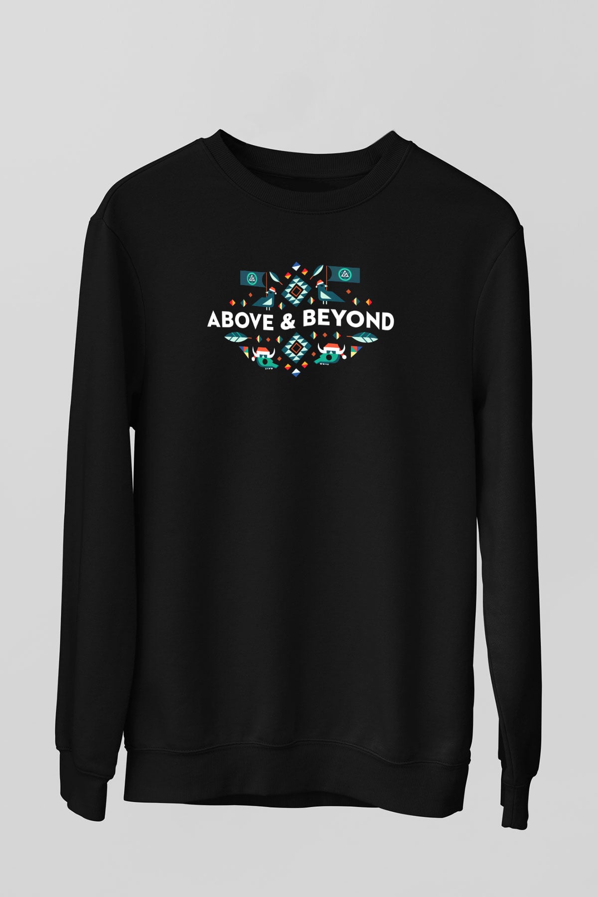 Above and Beyond Siyah Unisex Sweatshirt