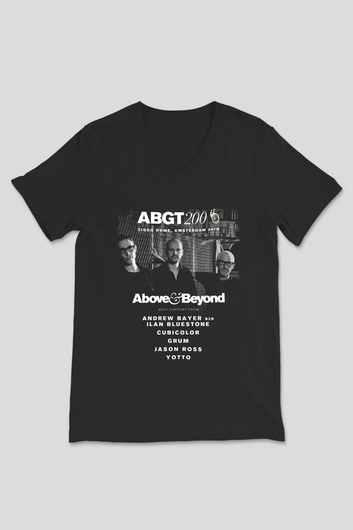 Above and Beyond Siyah Unisex V Yaka Tişört