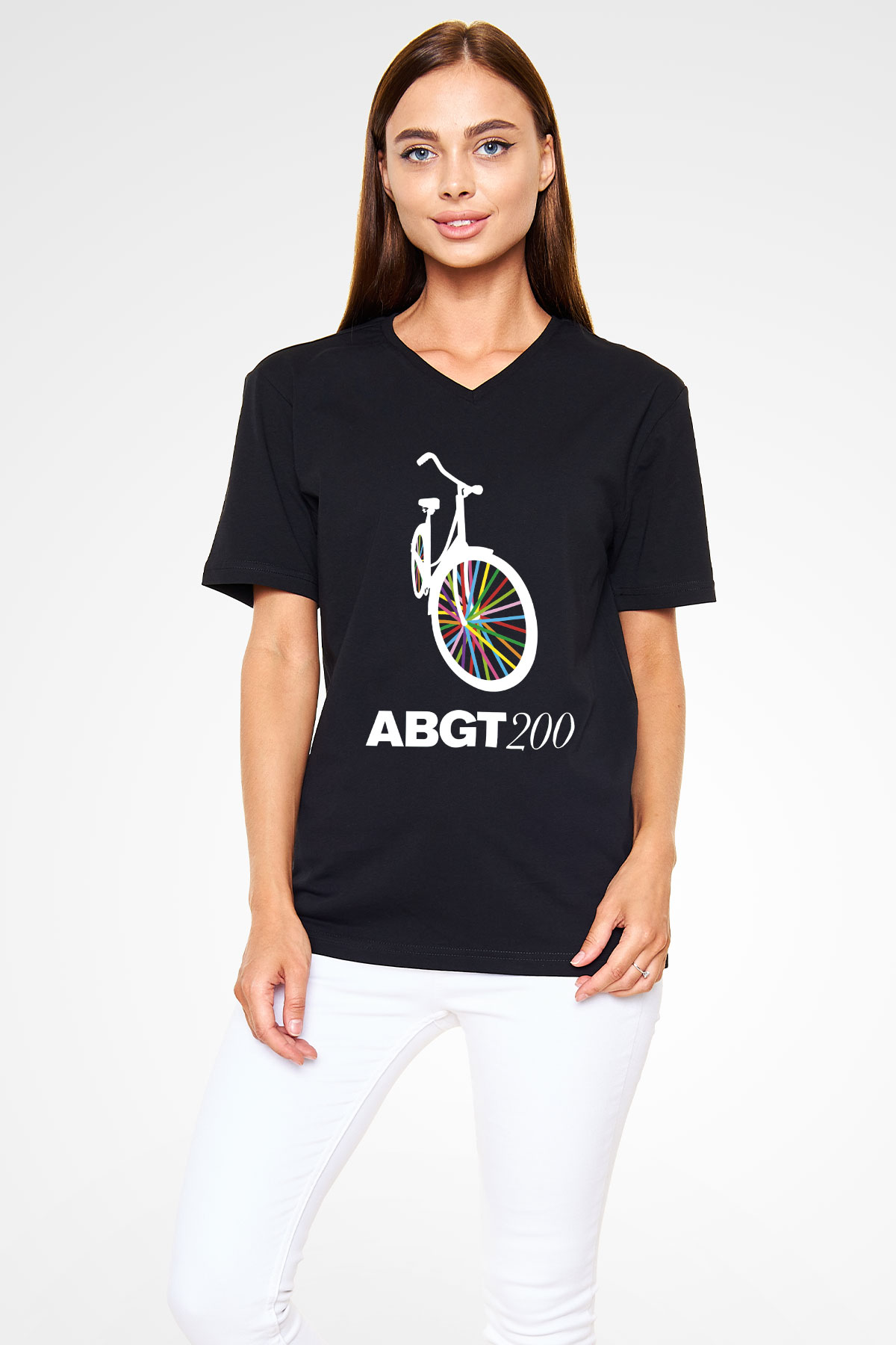 Above and Beyond Siyah Unisex V Yaka Tişört T-Shirt