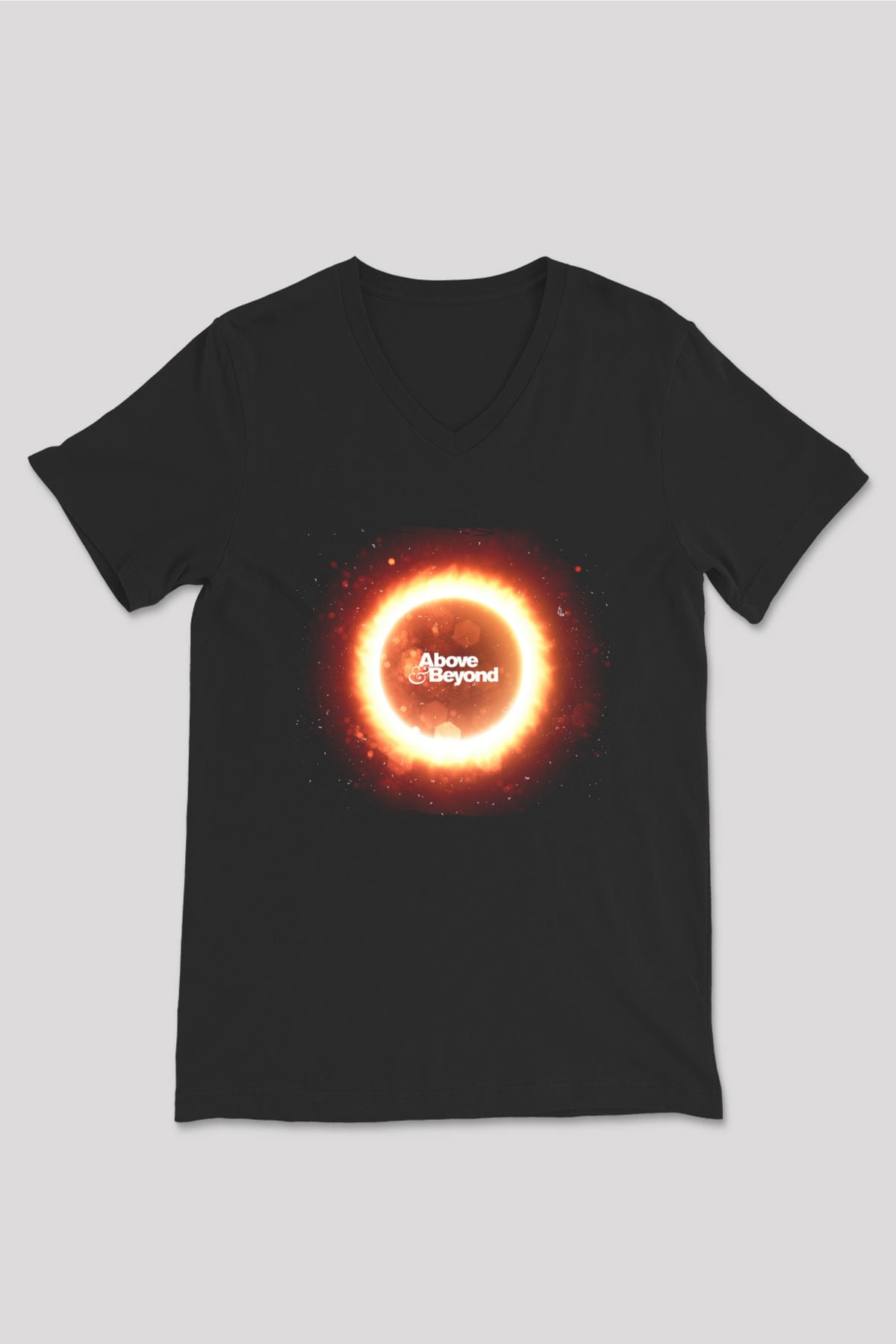 Above and Beyond Siyah Unisex V Yaka Tişört