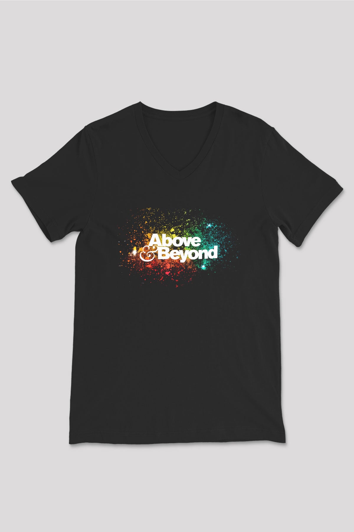 Above and Beyond Siyah Unisex V Yaka Tişört T-Shirt
