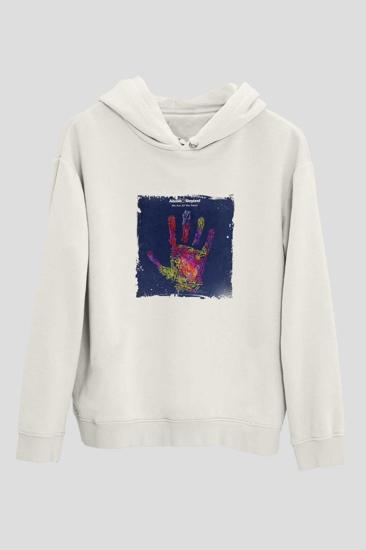 Above and BeyondBaskılı Beyaz Hoodie