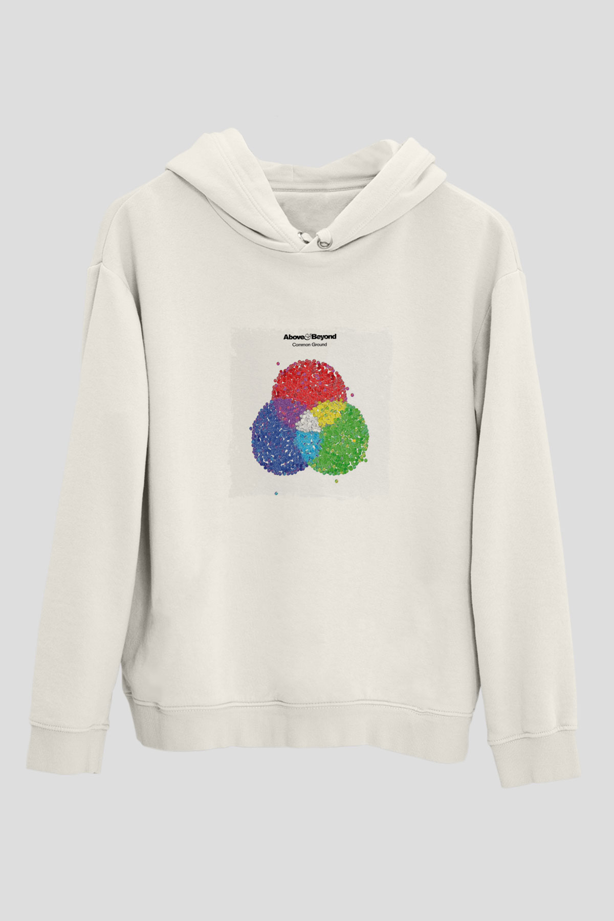 Above and BeyondBaskılı Beyaz Hoodie