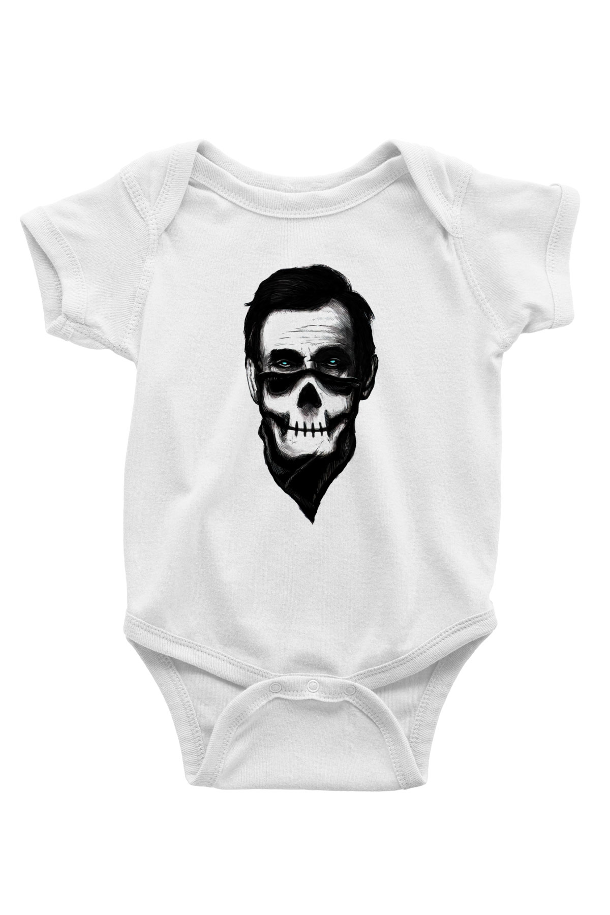 Abraham Lincoln Baskılı Beyaz Unisex Bebek Body - Zıbın