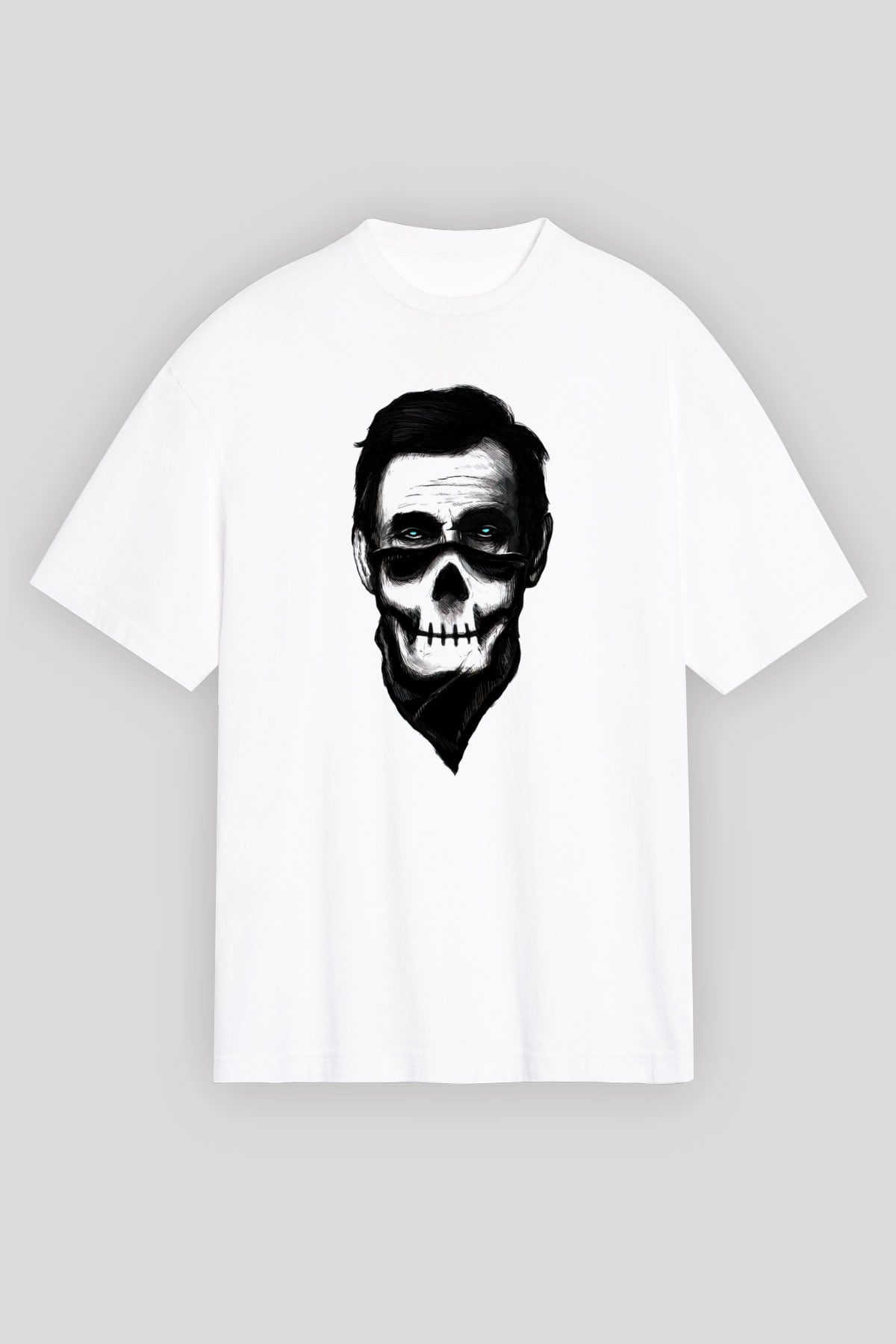 Abraham Lincoln Beyaz Unisex Oversize Tişört T-Shirt
