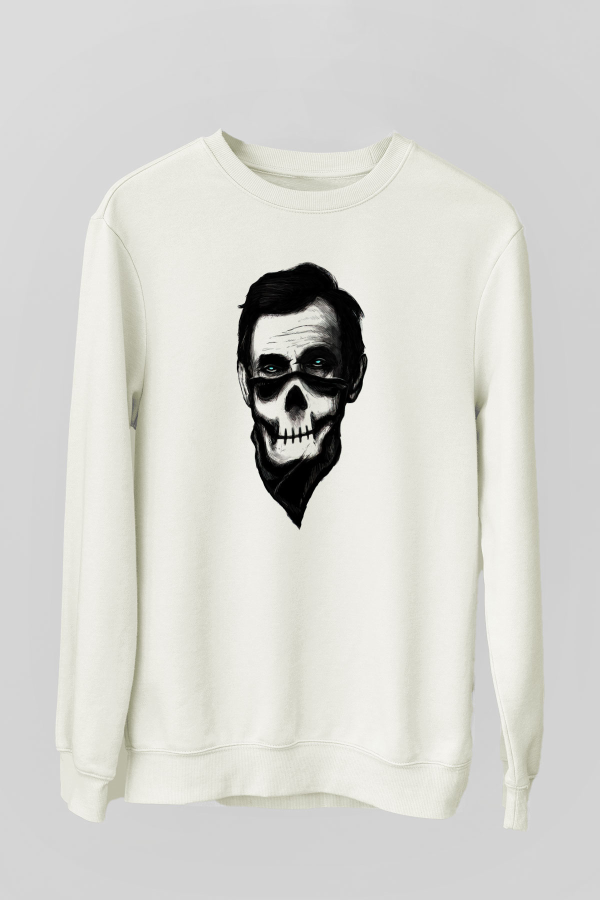 Abraham Lincoln Beyaz Unisex Sweatshirt