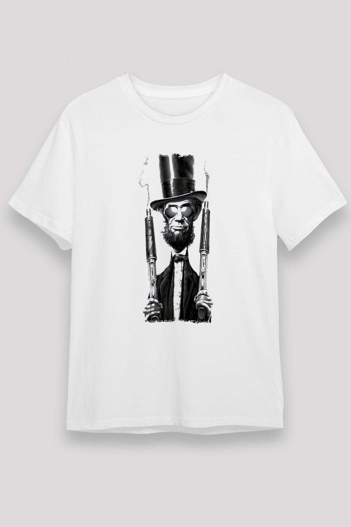 Abraham Lincoln Beyaz Unisex Tişört T-Shirt - TişörtFabrikası