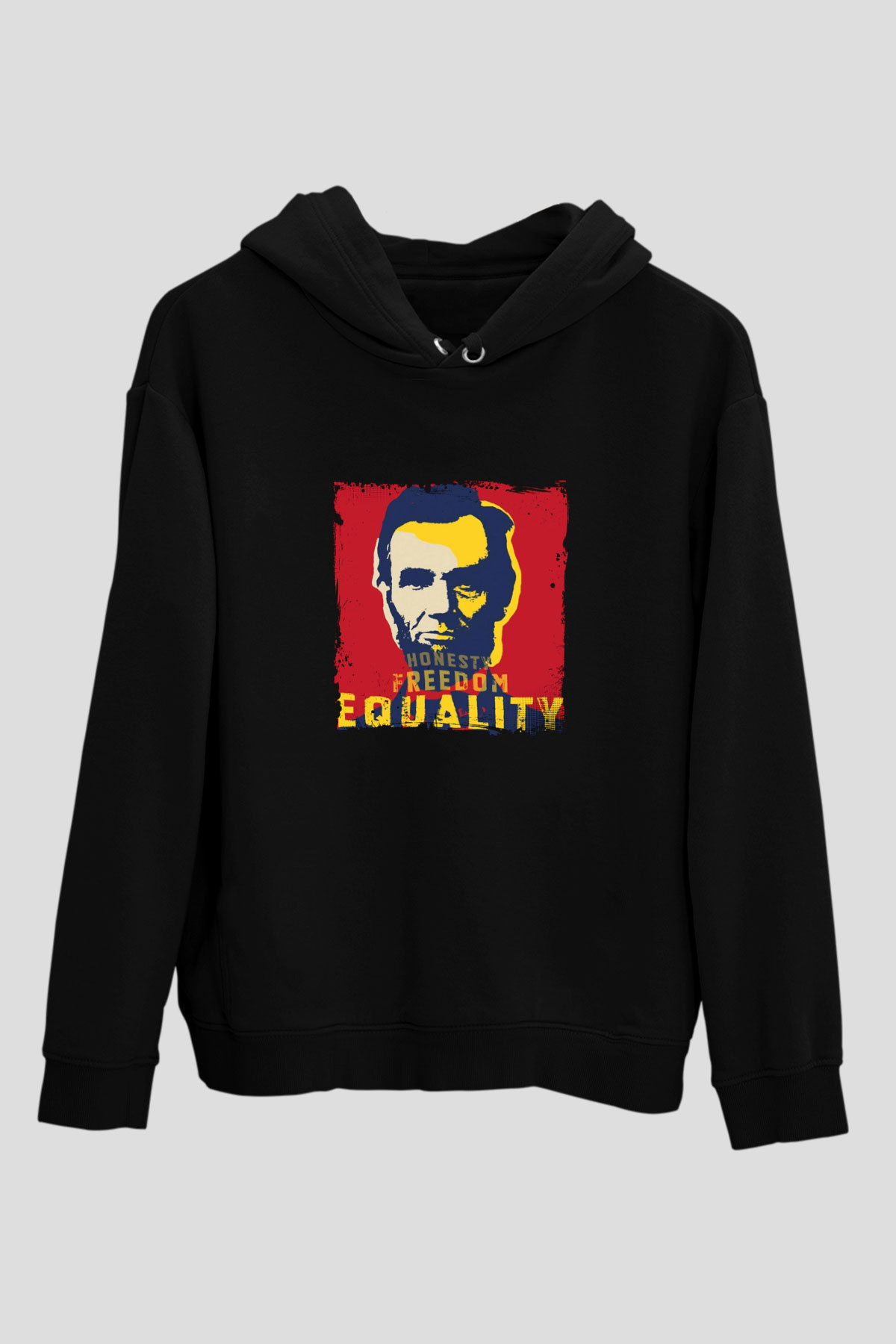 Abraham LincolnSiyah  Unisex Hoodie