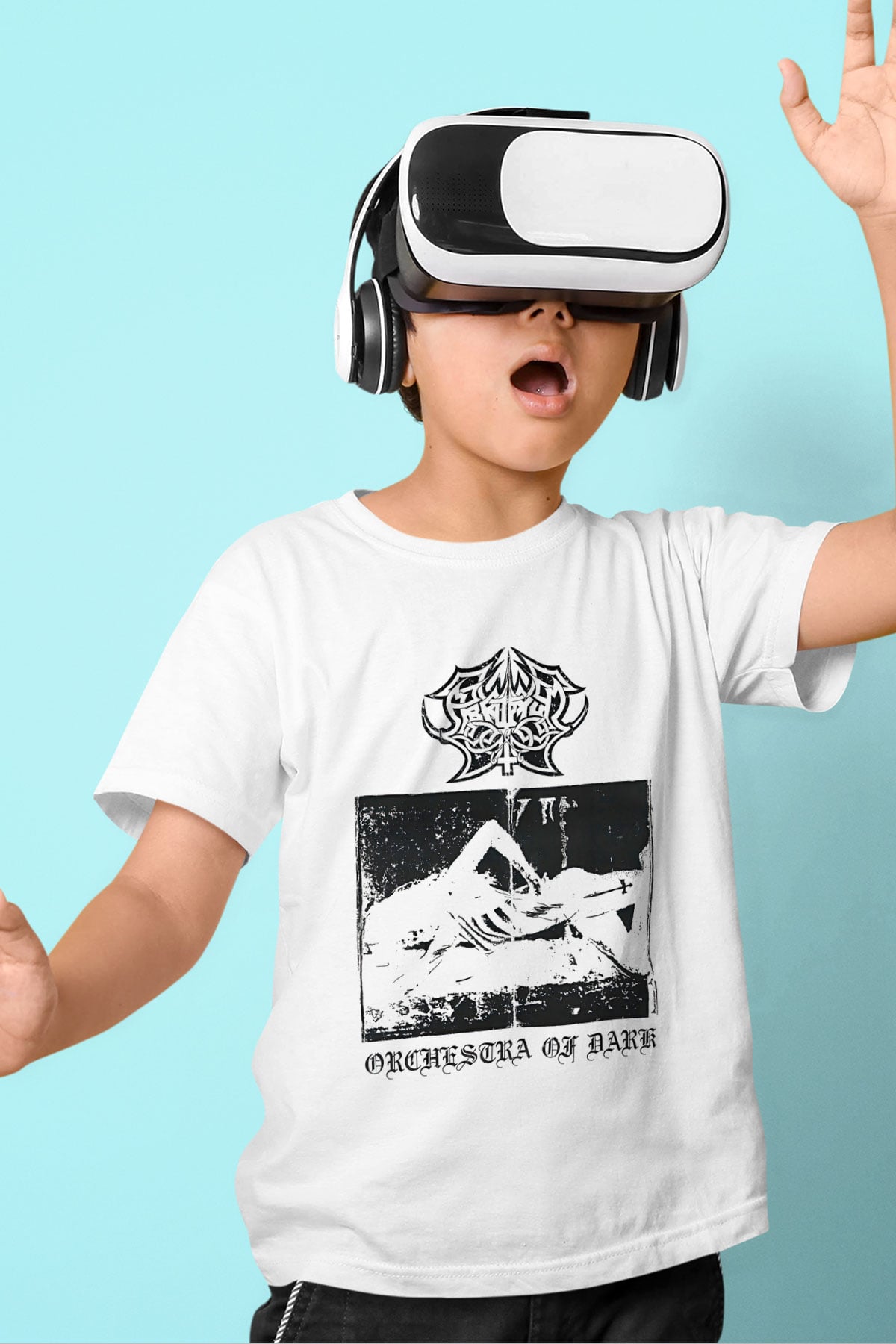 Abruptum Baskılı Beyaz Unisex Beyaz Çocuk Tişört - Tshirt