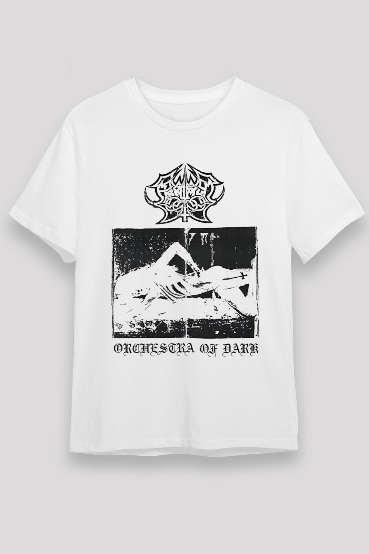 Abruptum Baskılı Unisex Beyaz Tişört - Tshirt