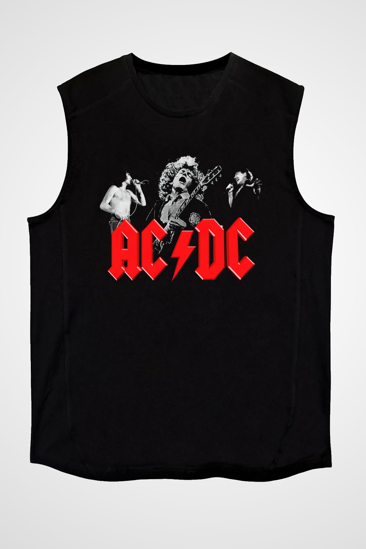 AC DC Angus Young Siyah Unisex Kolsuz Tişört