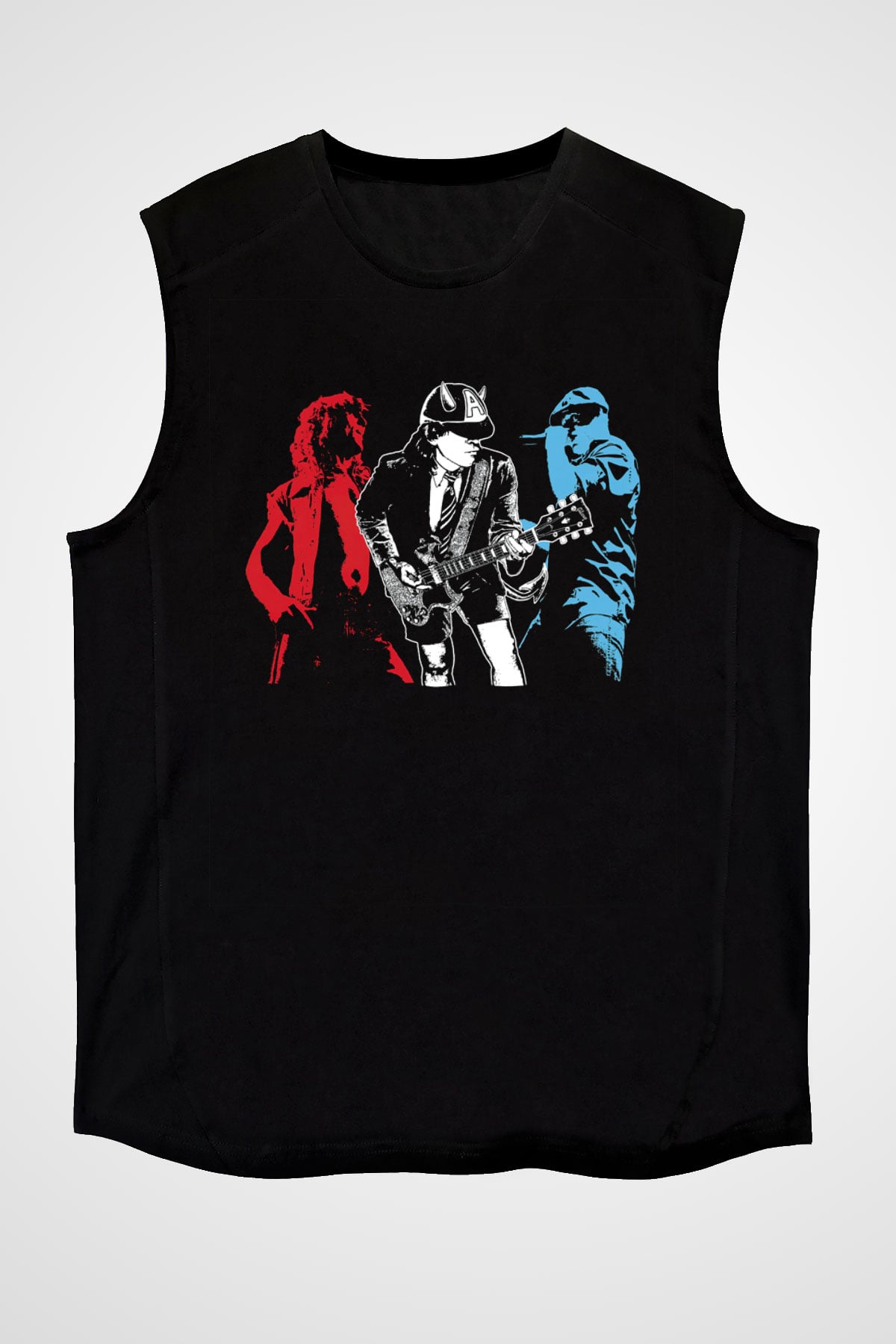 AC DC Angus Young Siyah Unisex Kolsuz Tişört