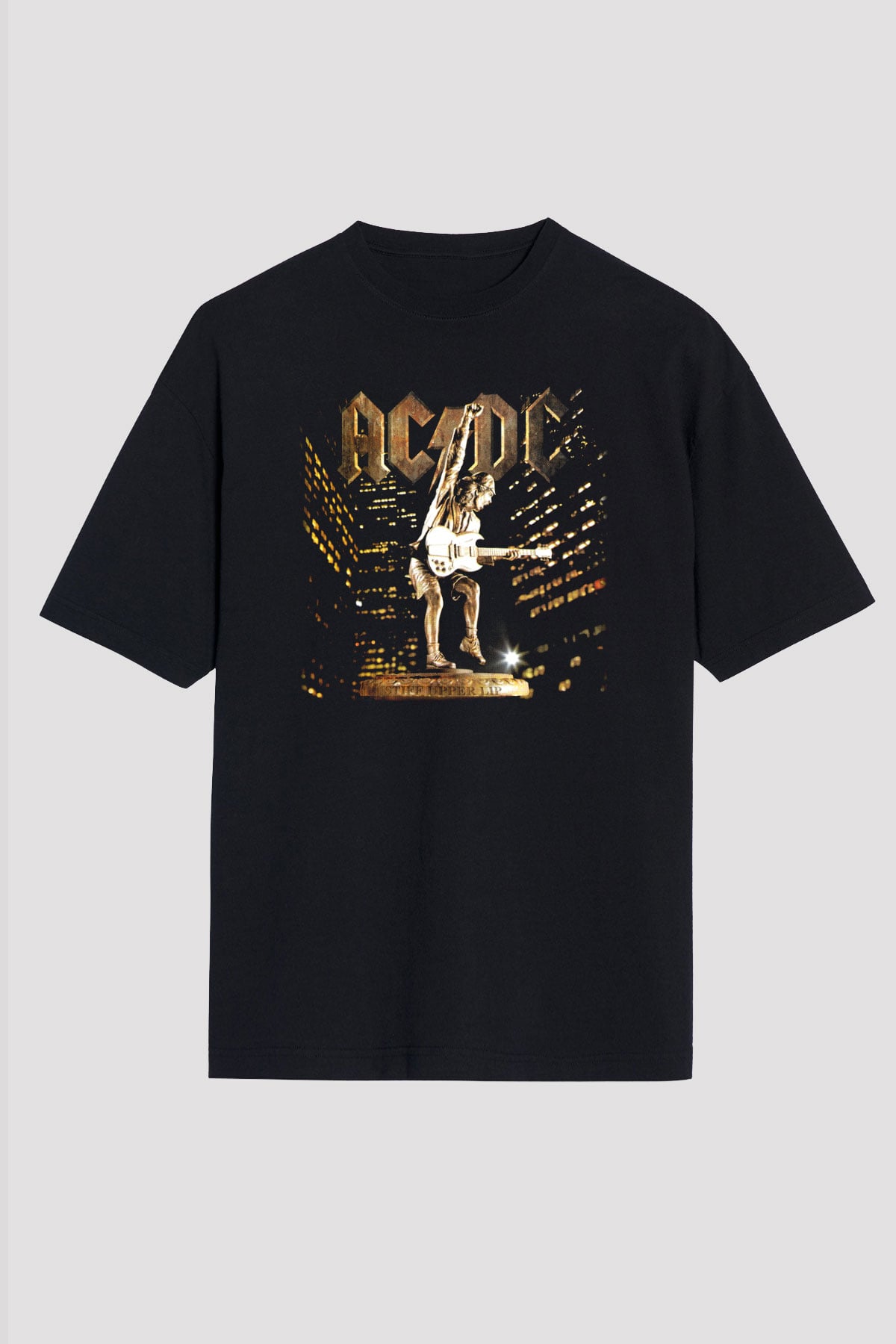 AC DC Angus Young Siyah Unisex Oversize Tişört T-Shirt