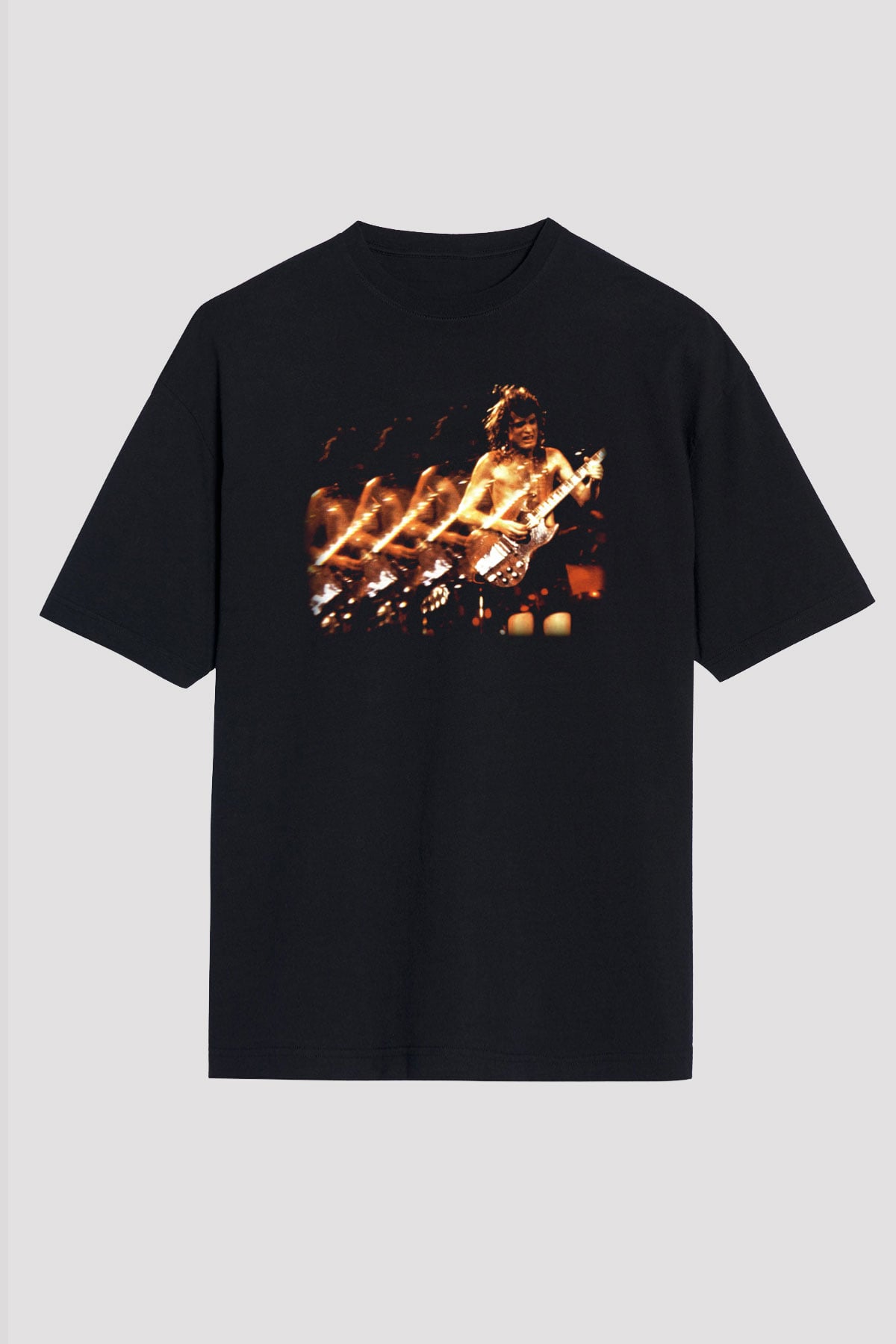 AC DC Angus Young Siyah Unisex Oversize Tişört T-Shirt