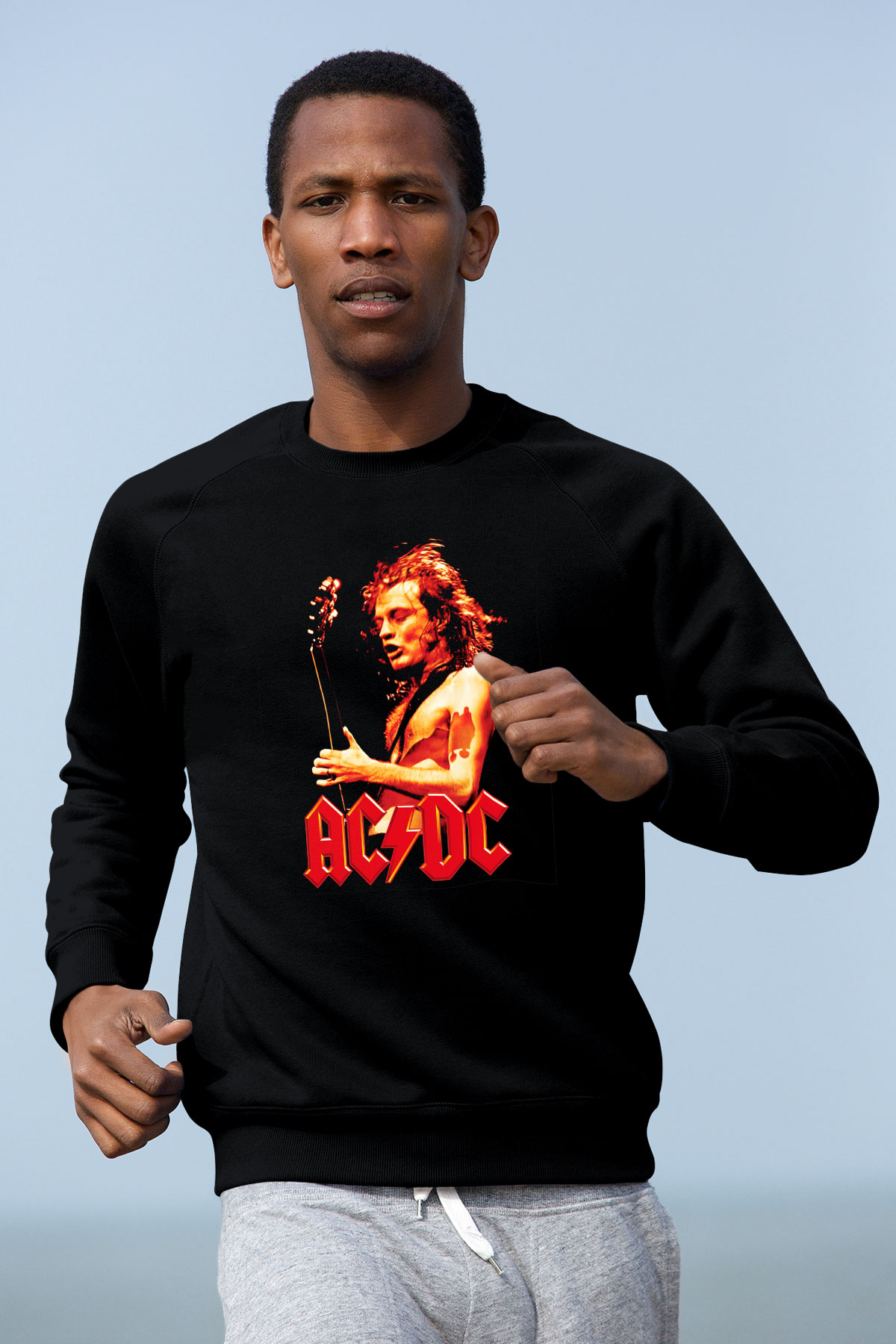 AC DC Angus Young Siyah Unisex Sweatshirt