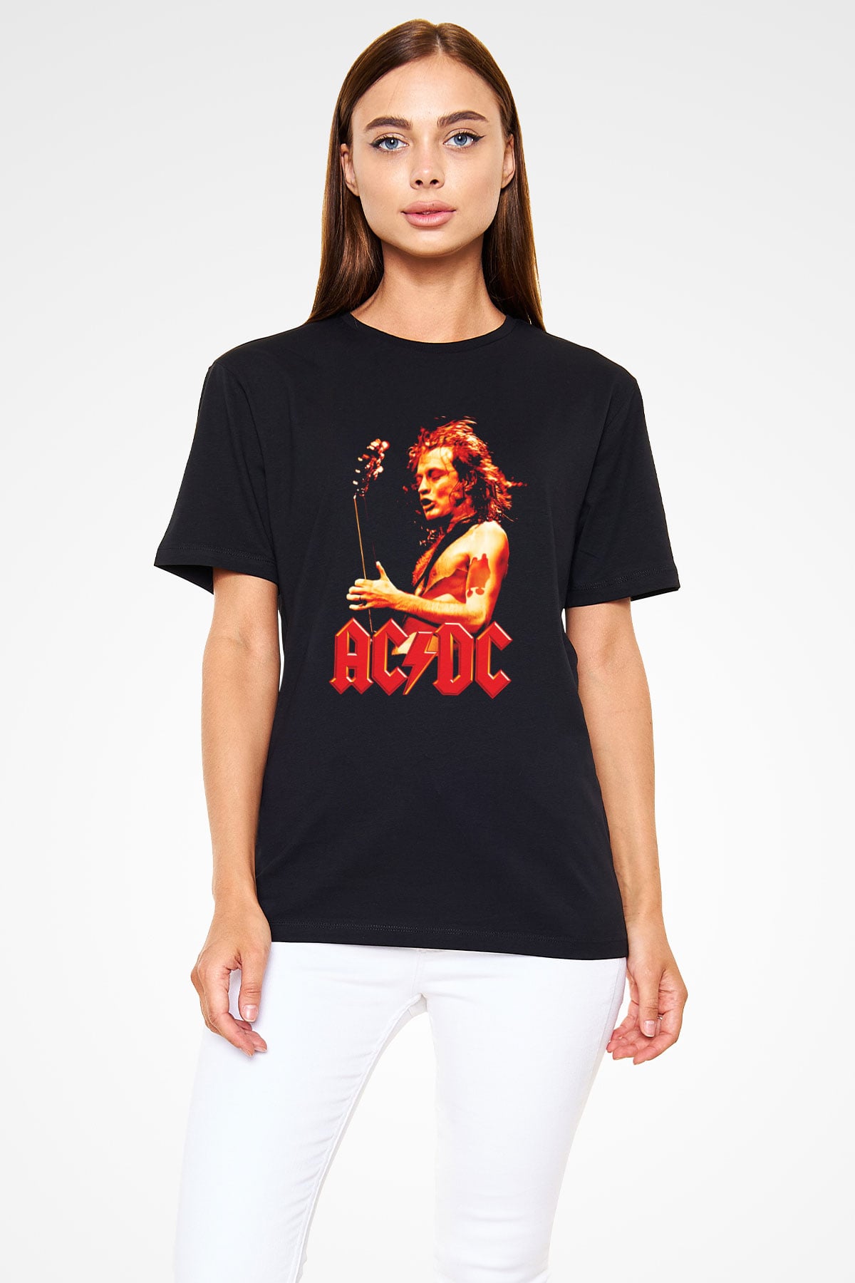 AC DC Angus Young Siyah Unisex Tişört T-Shirt - TişörtFabrikası