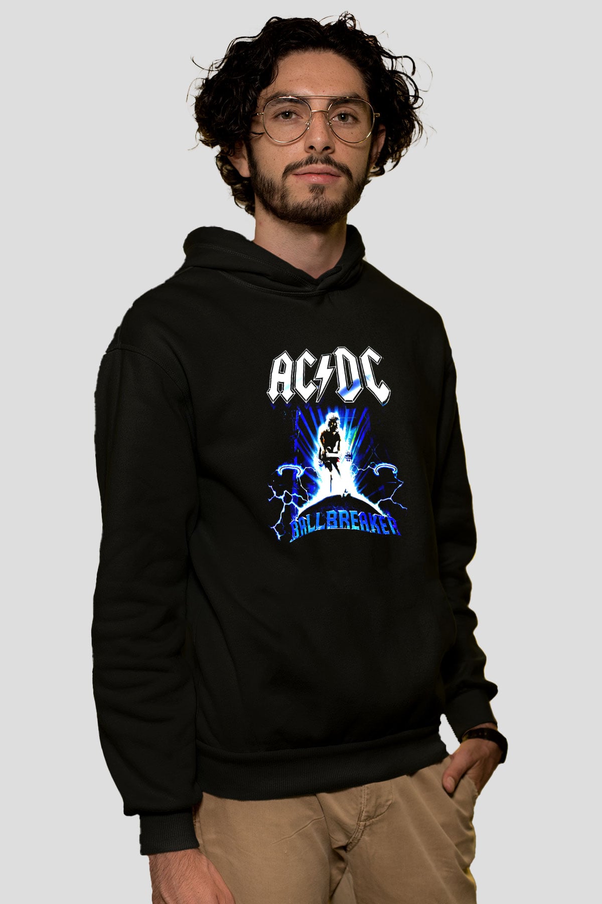 AC DC Ballbreaker Siyah Unisex Kapüşonlu Sweatshirt