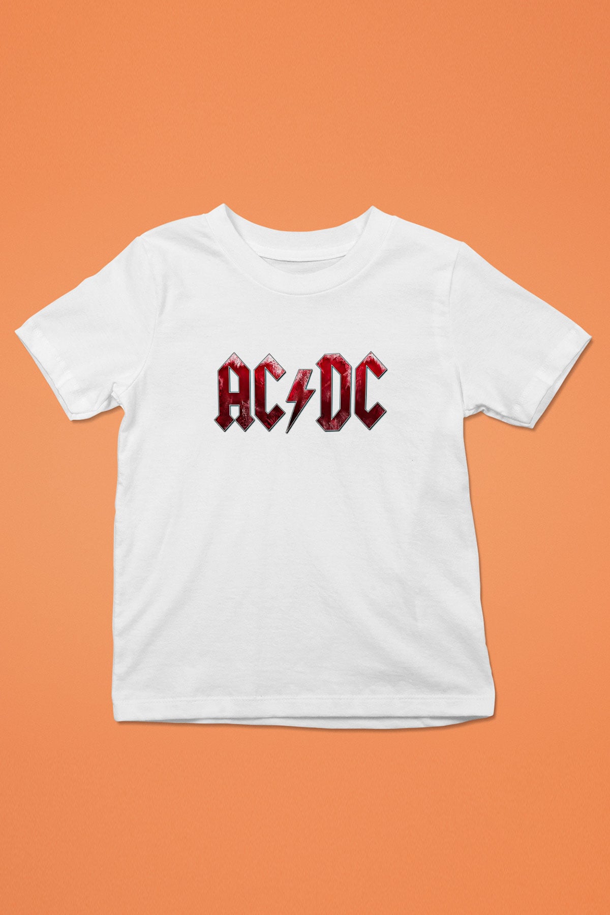 ACDC Baskılı Unisex Beyaz Çocuk Tişört