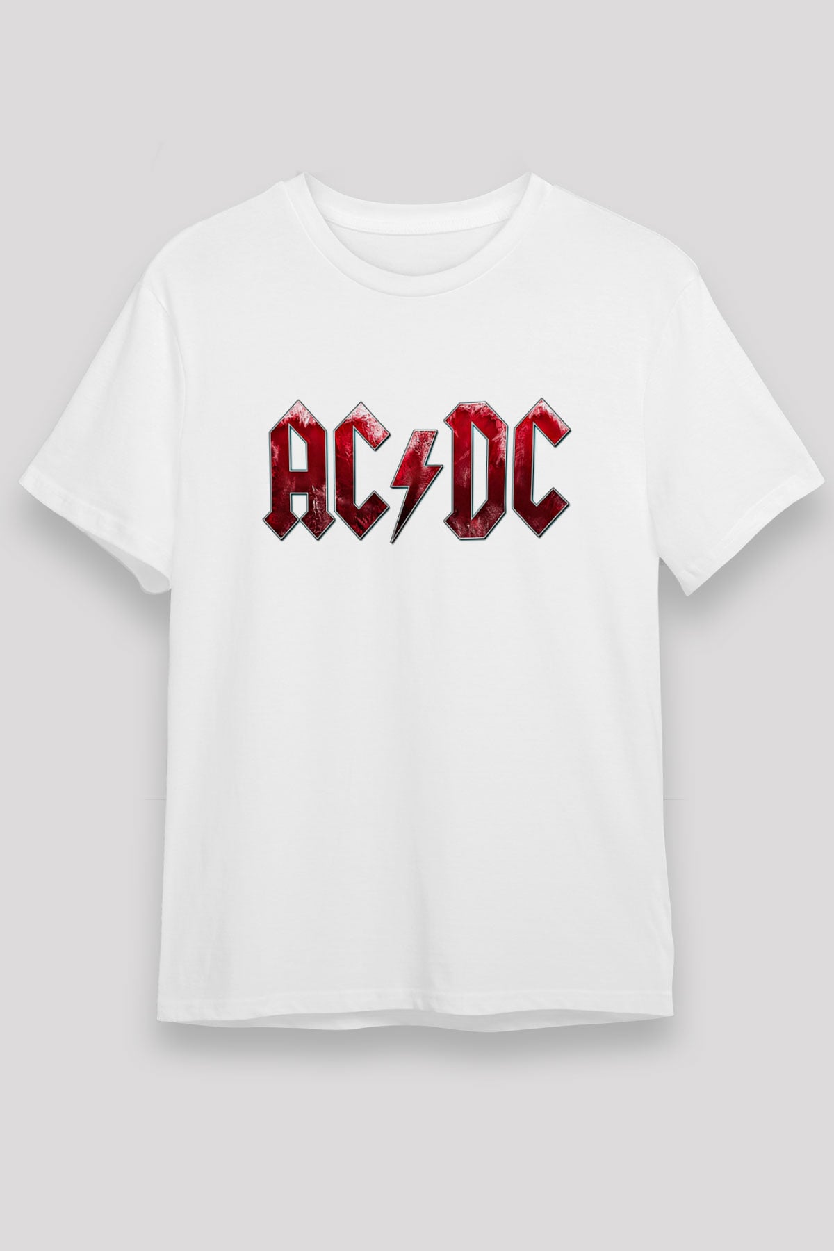 ACDC Baskılı Unisex Beyaz Tişört