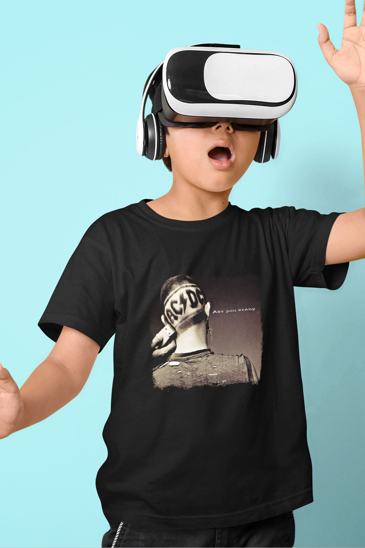 ACDC Baskılı Unisex Siyah Çocuk Tişört