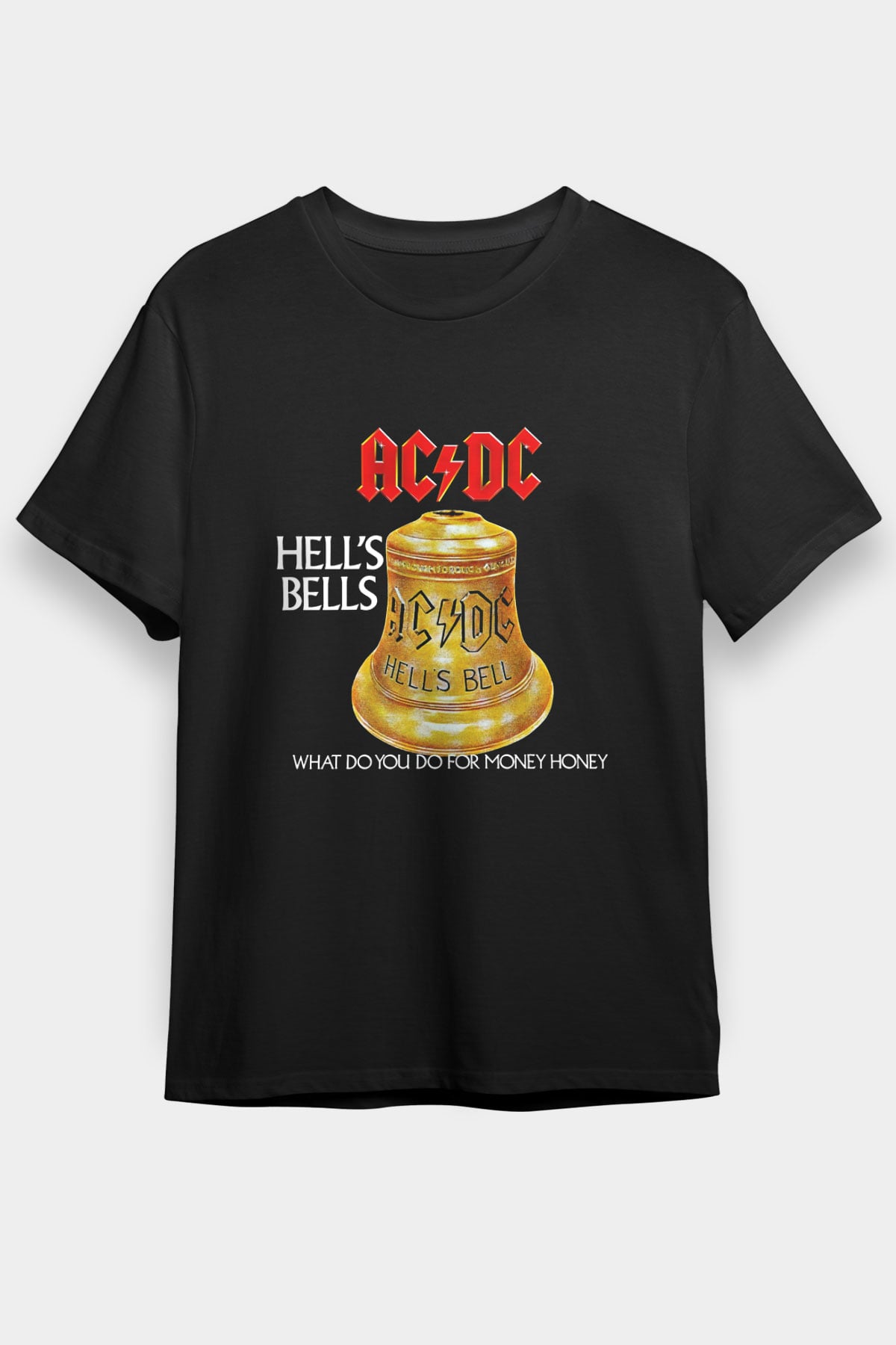 ACDC Baskılı Unisex Siyah Tişört