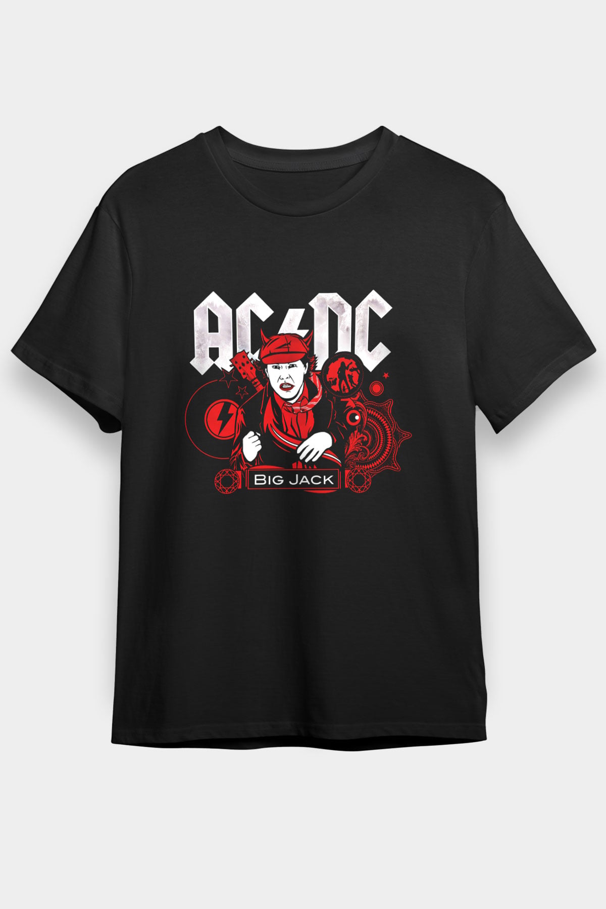 ACDC Baskılı Unisex Siyah Tişört