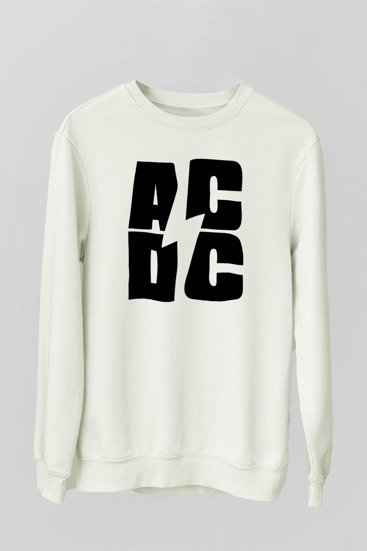 AC DC Beyaz Unisex Sweatshirt