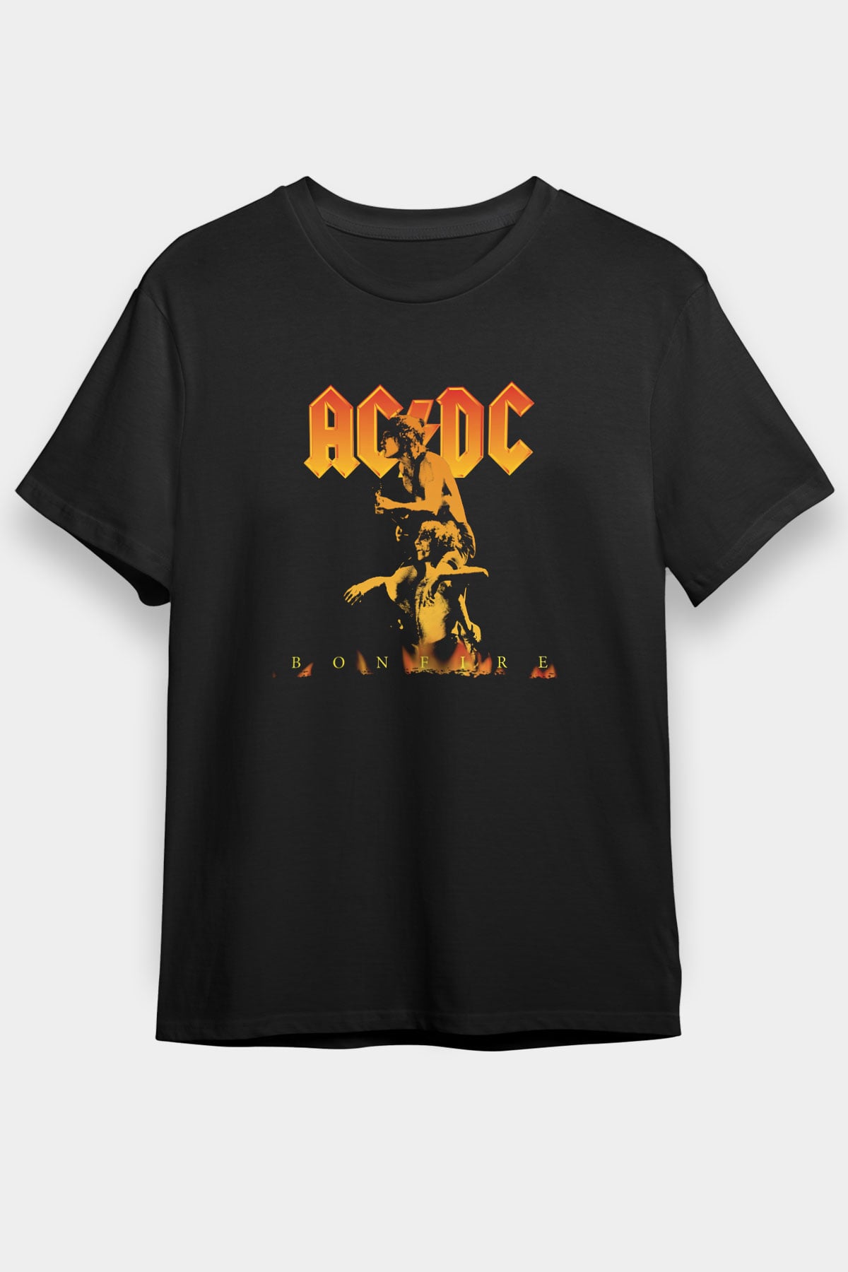 AC DC Bonfire Siyah Unisex Tişört T-Shirt - TişörtFabrikası