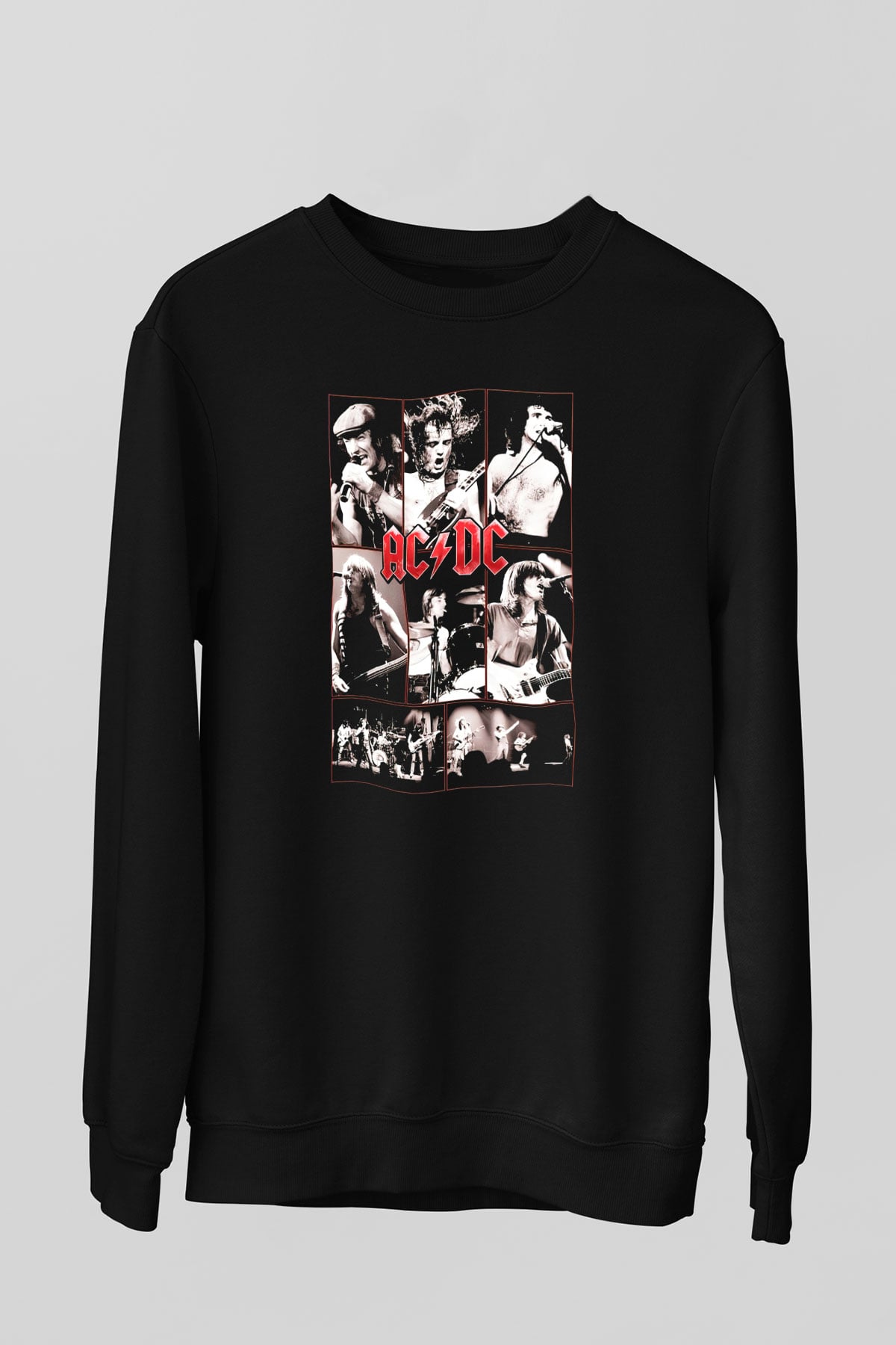 AC DC Brian Johnson Angus Young Siyah Unisex Sweatshirt