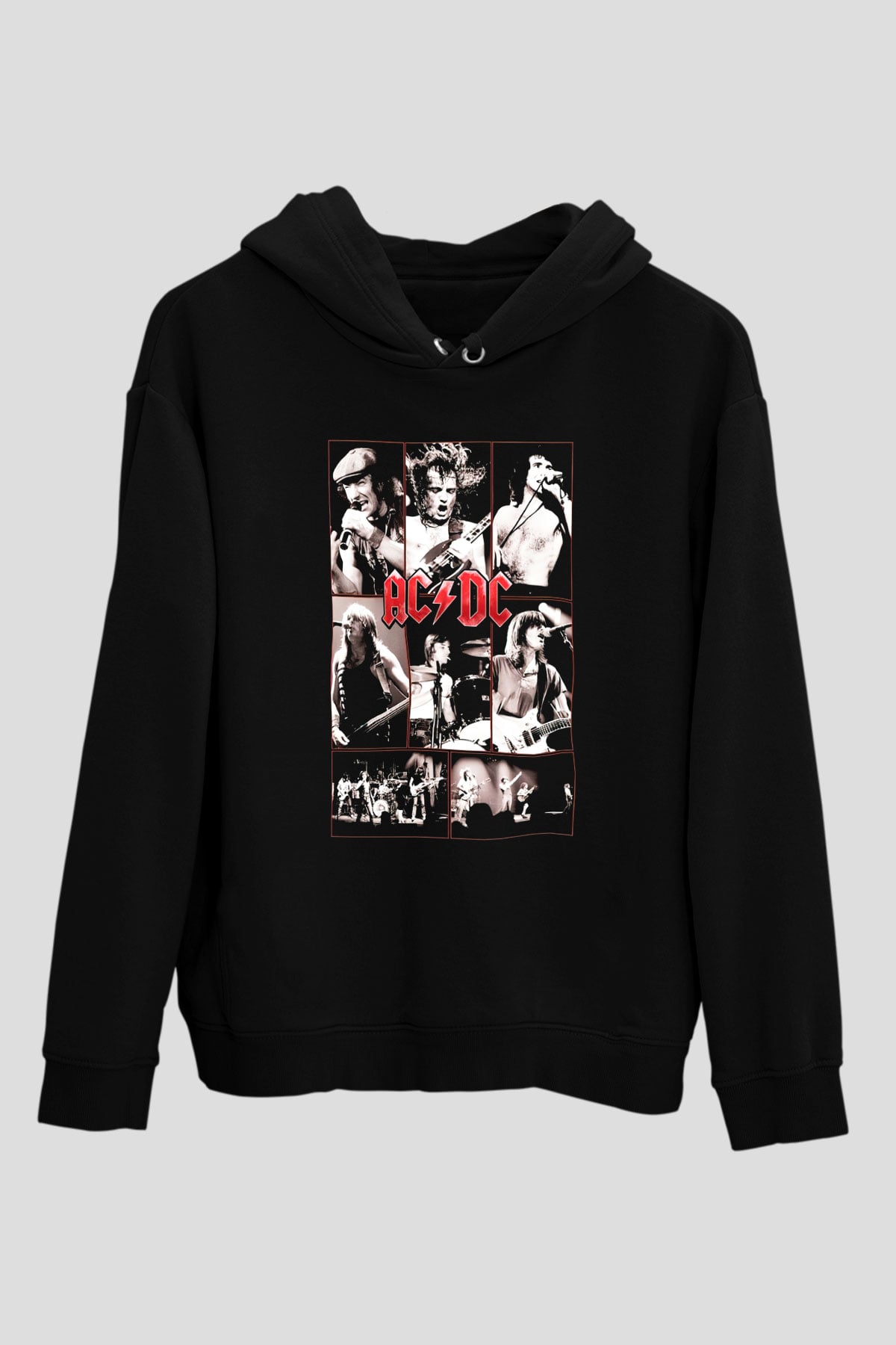 AC DC Brian Johnson Angus Young Siyah Unisex Hoodie