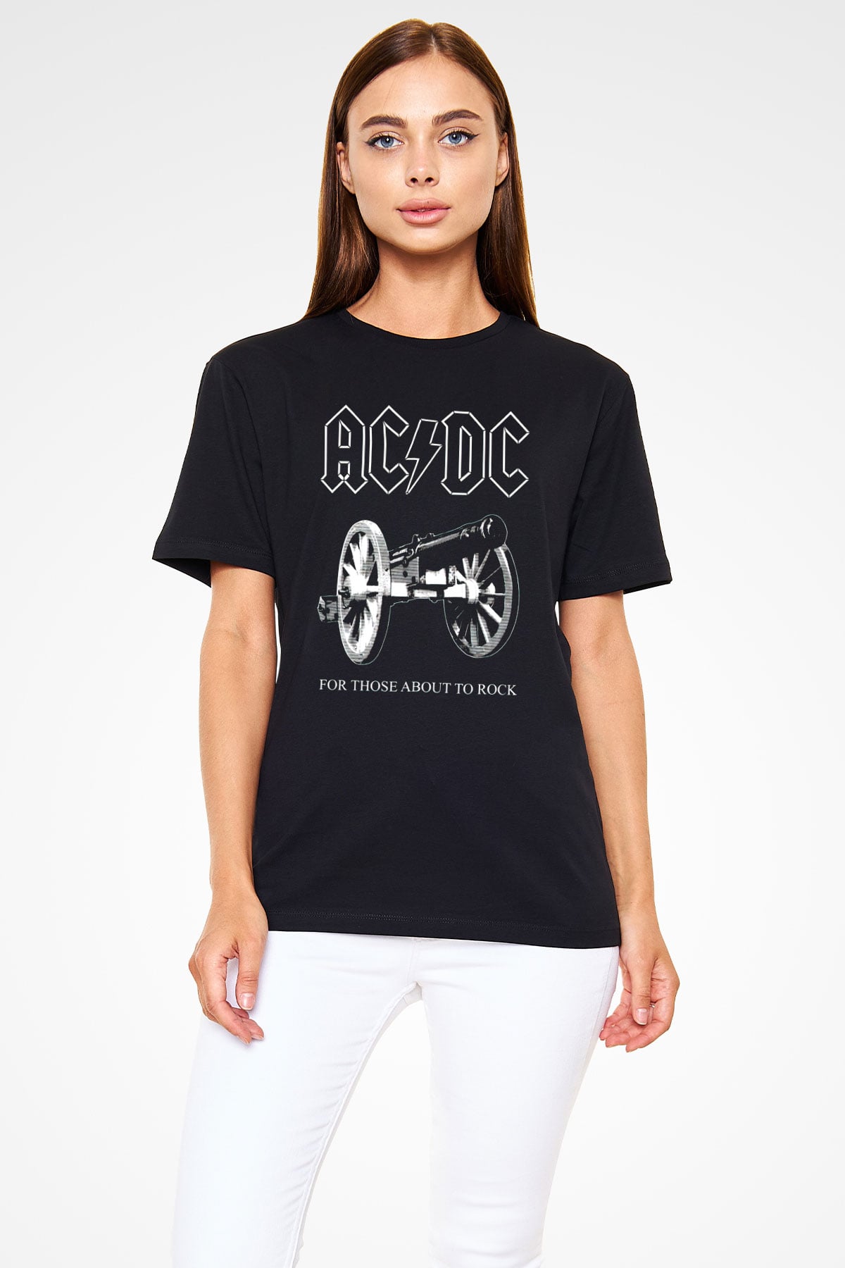 AC DC For Those About To Rock Siyah Unisex Tişört T-Shirt - TişörtFabrikası