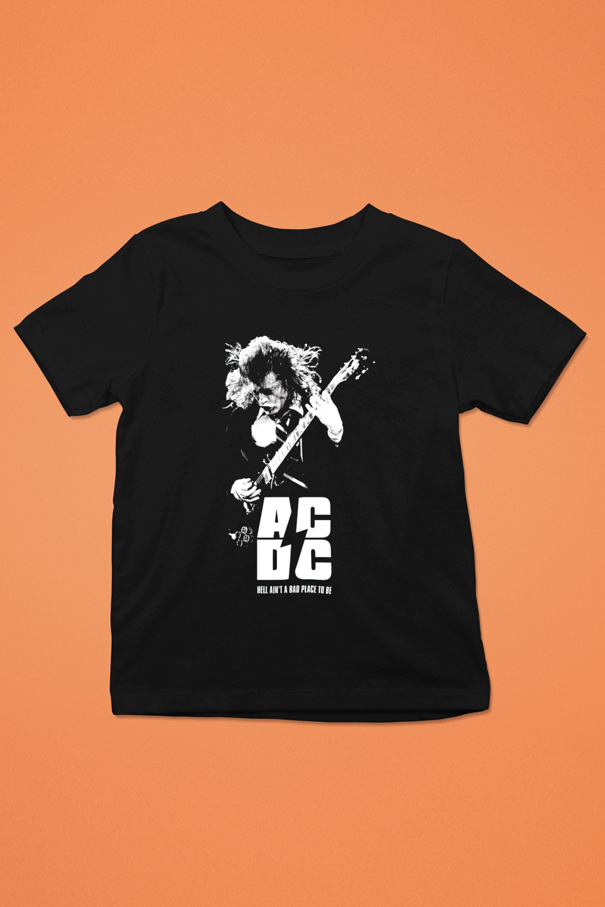 AC DC Hell Aint't A Bad Place To Be  Baskılı Siyah Unisex Çocuk Tişört