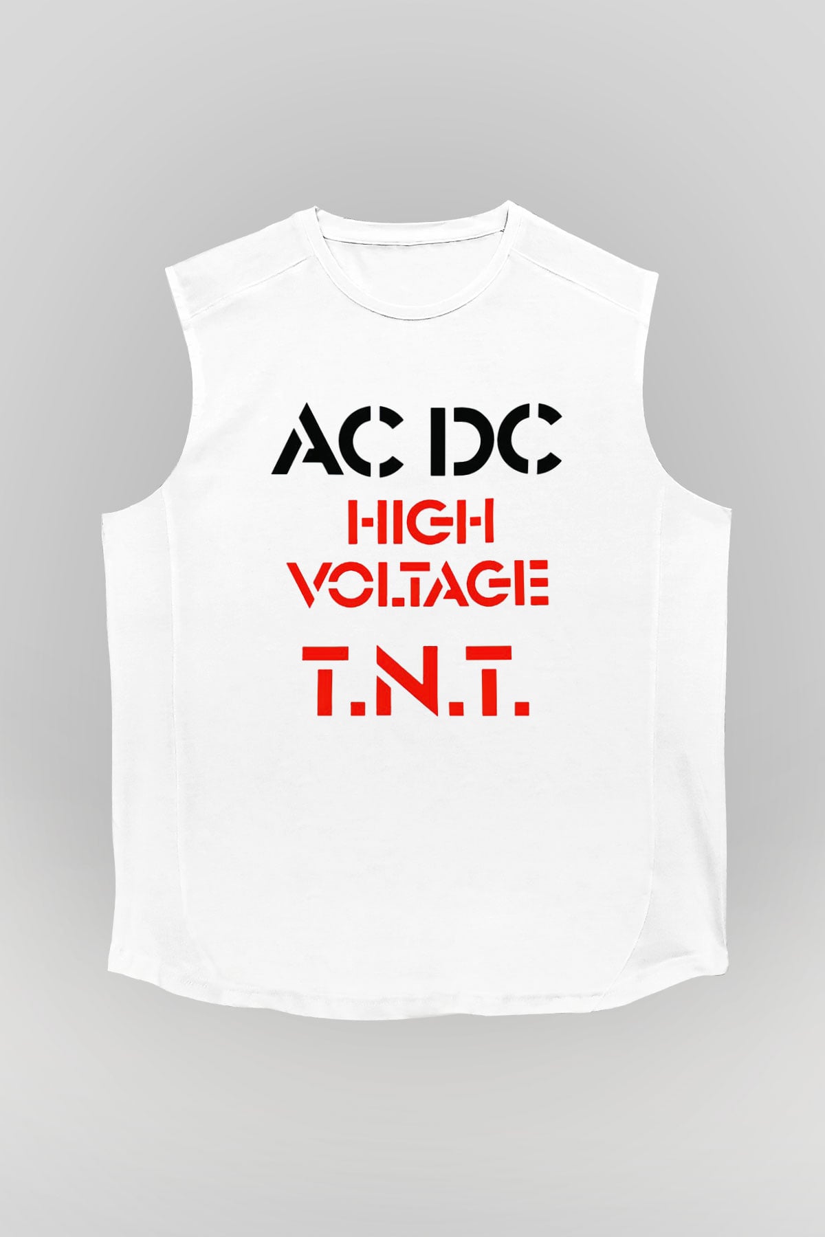 AC DC High Voltage Tnt Beyaz Unisex Kolsuz Tişört