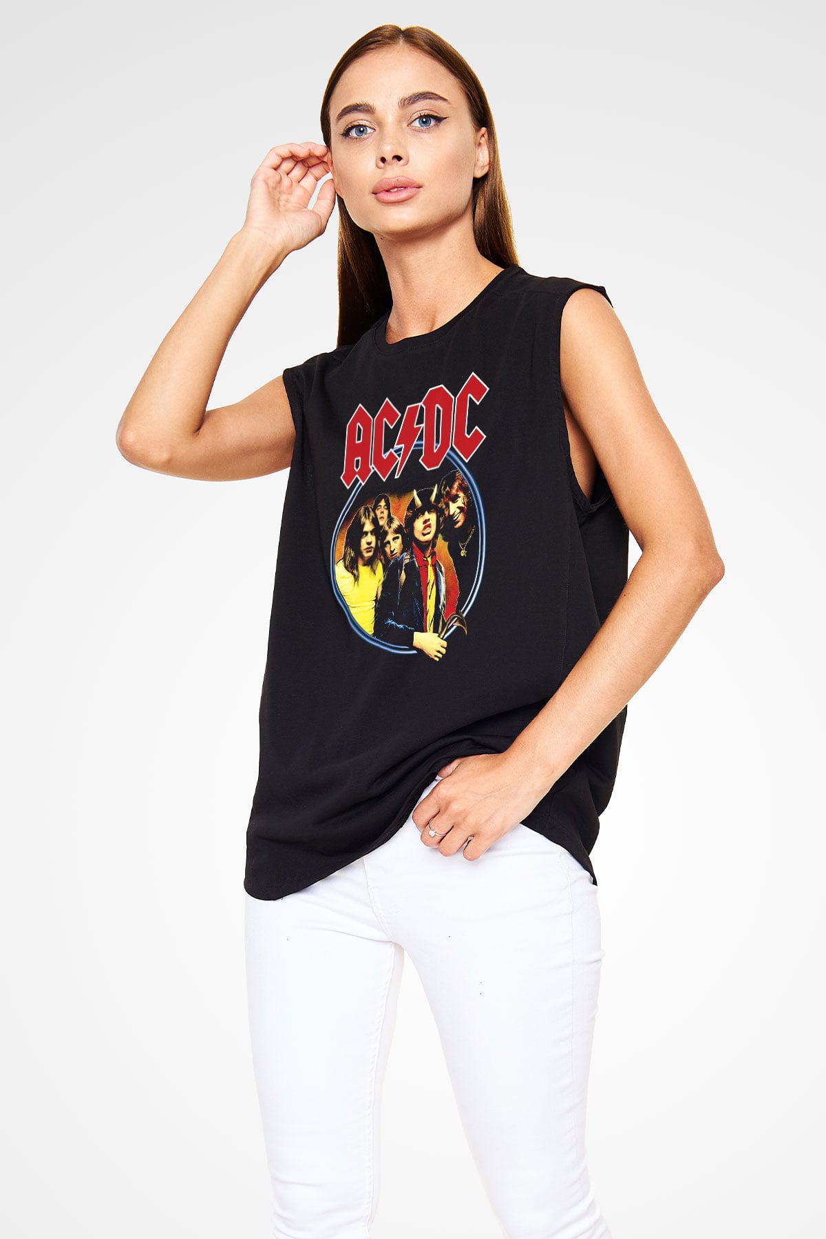 AC DC Highway To Hell Siyah Unisex Kolsuz Tişört