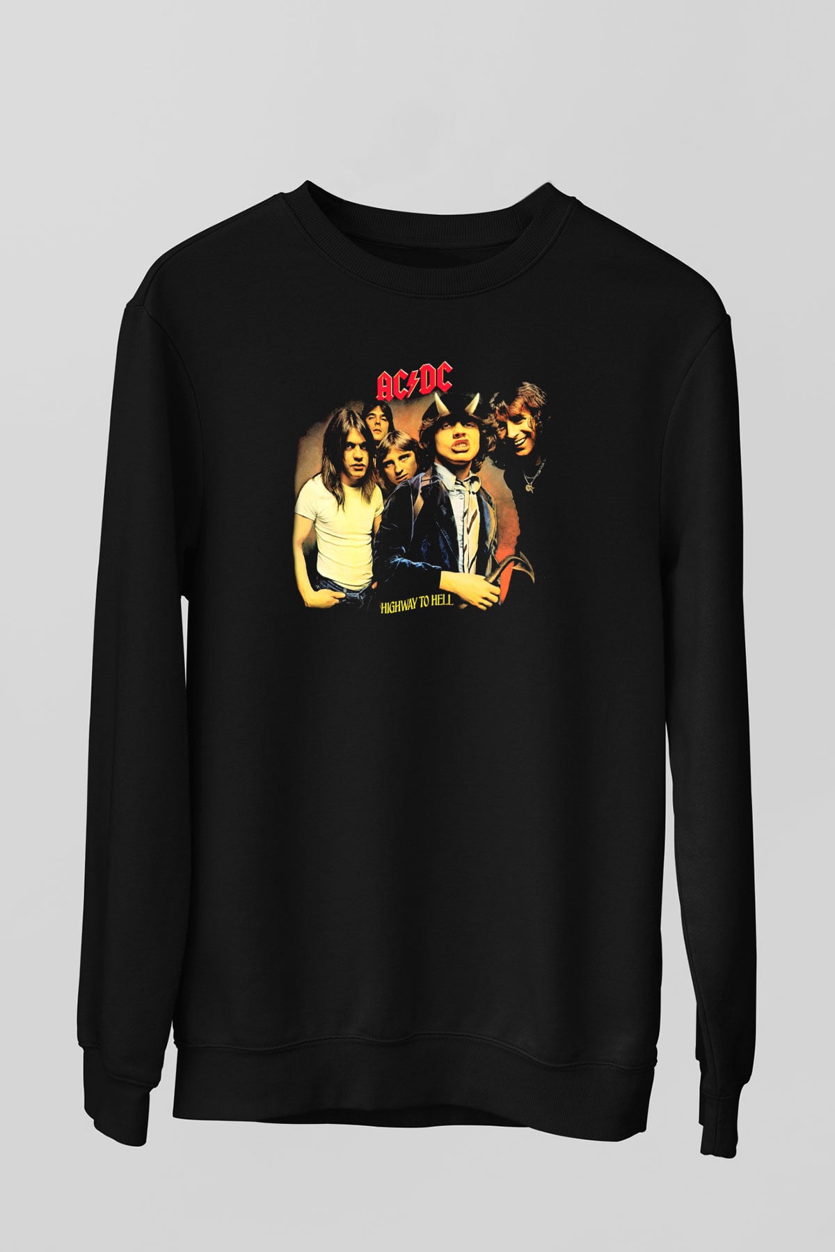 AC DC Highway To Hell Siyah Unisex Sweatshirt