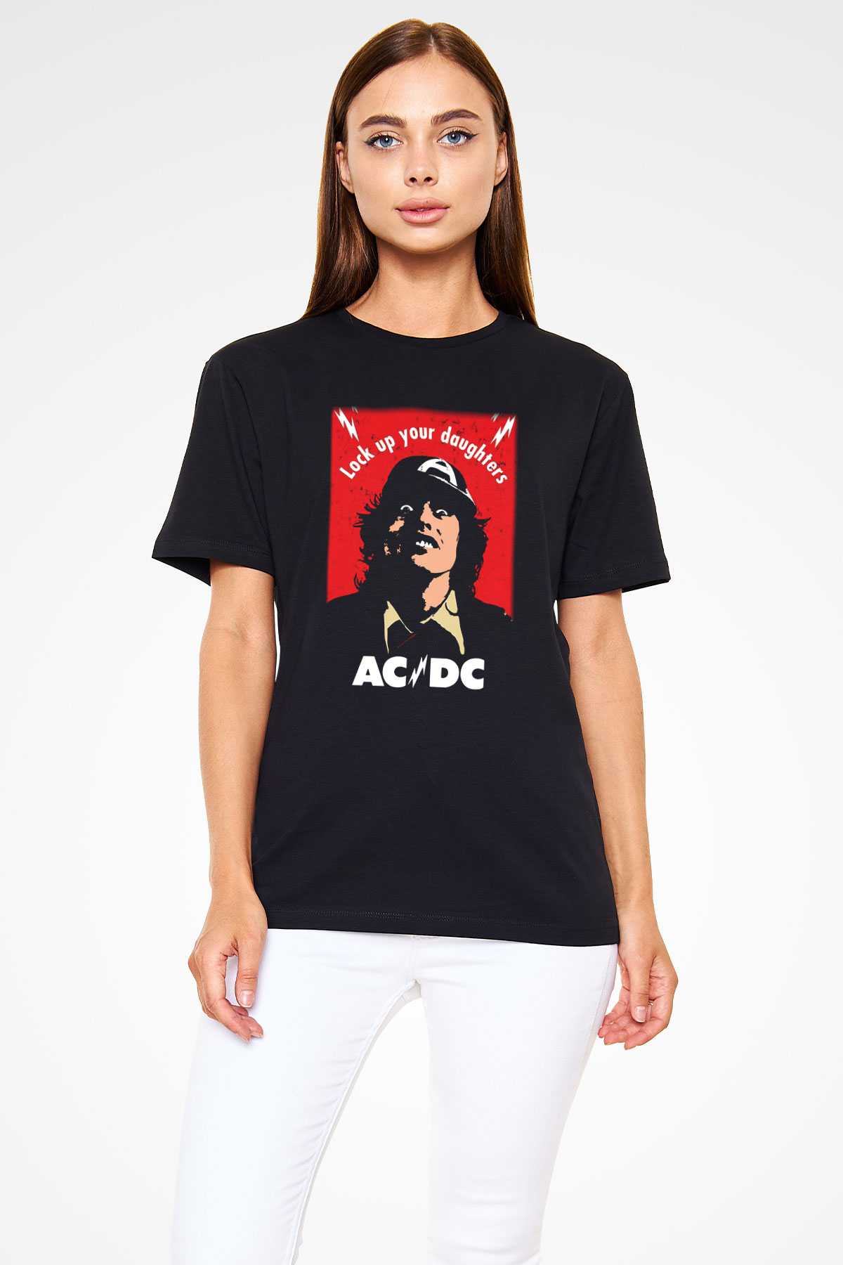AC DC Lock Up Your Daughters Siyah Unisex Tişört T-Shirt - TişörtFabrikası