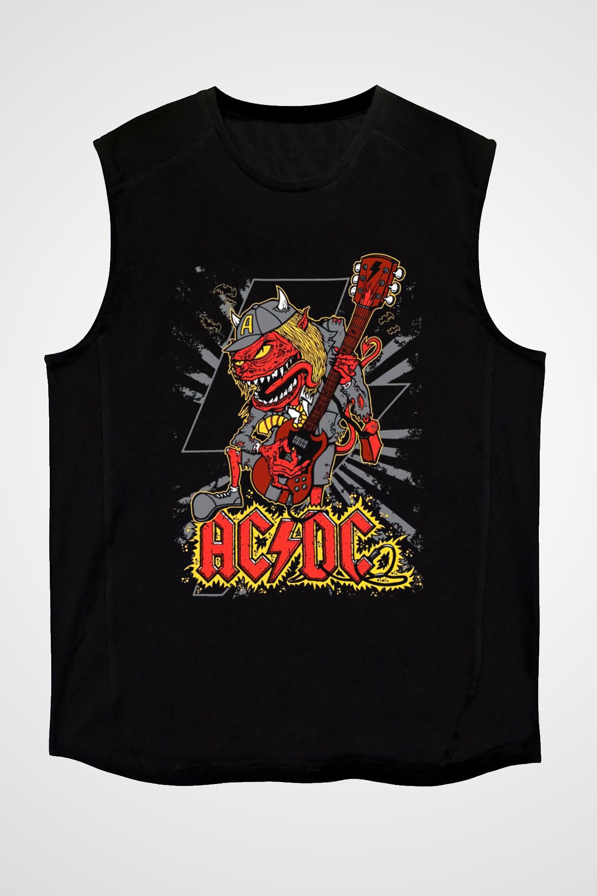 AC DC Siyah Unisex Kolsuz Tişört