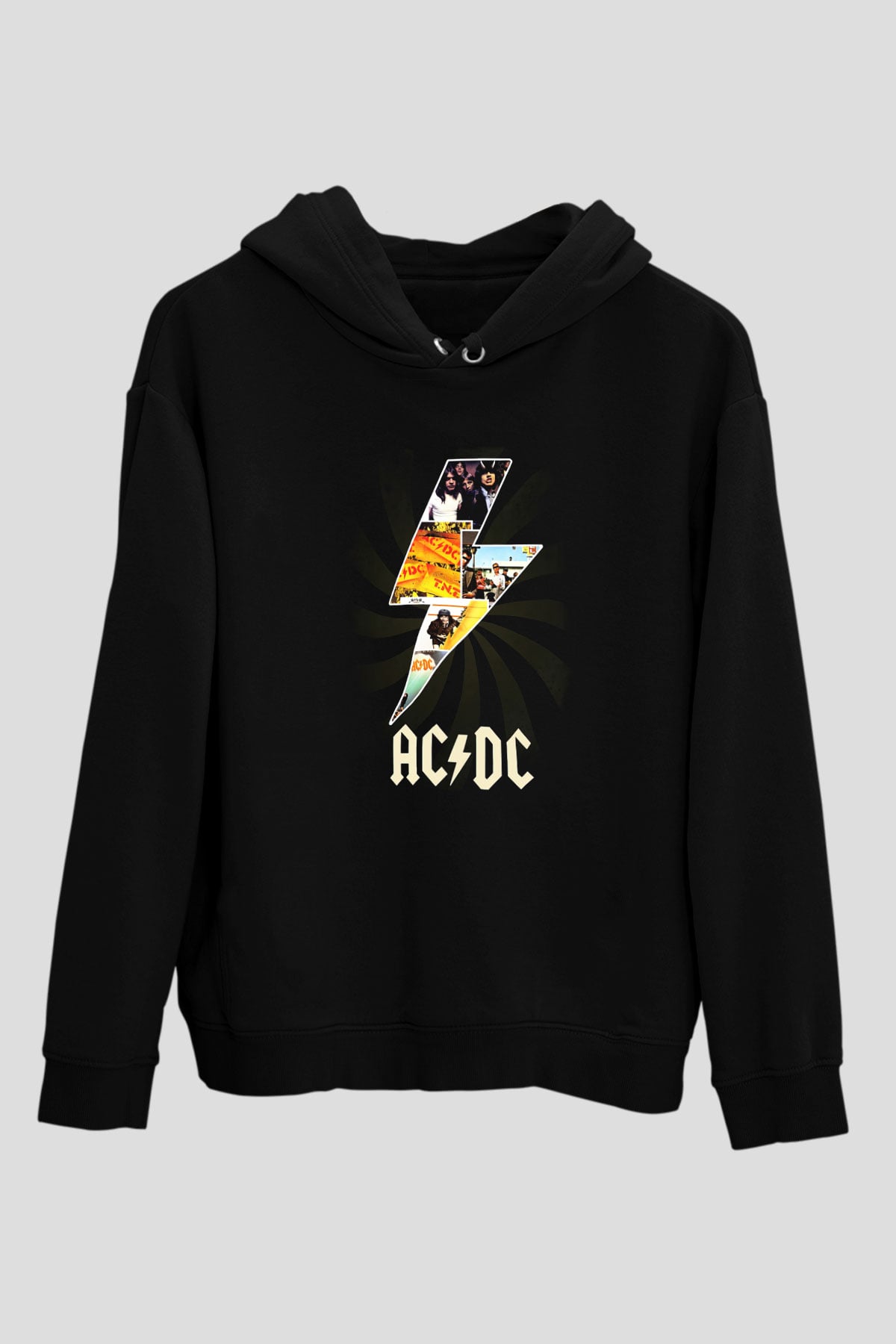 AC DC Thunderbolt Siyah Unisex Hoodie
