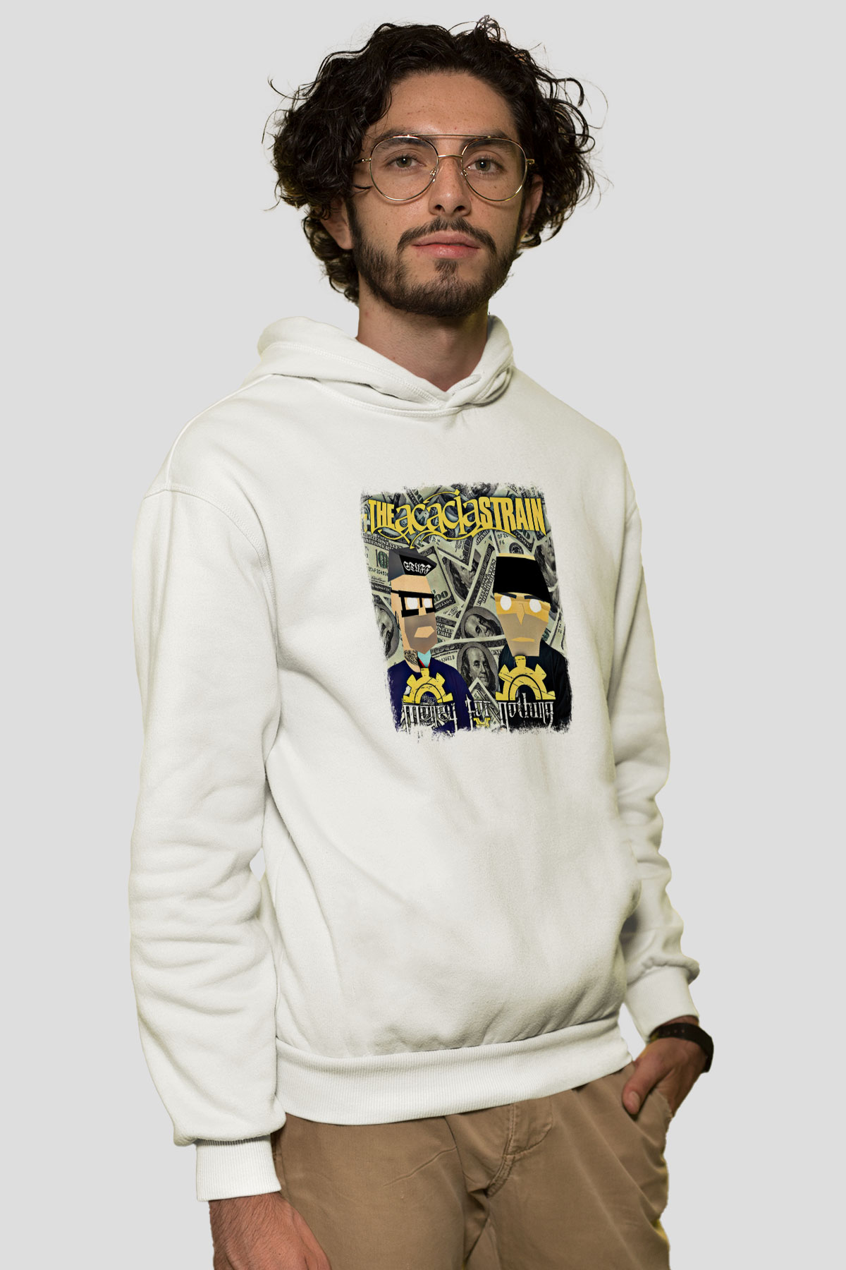 Acacia Strain Baskılı Unisex Beyaz Hoodie