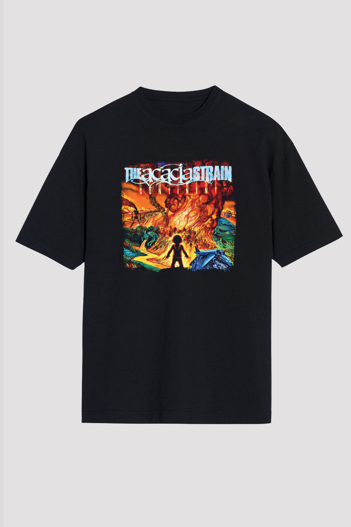 Acacia Strain Baskılı Unisex Siyah Oversize Tişört
