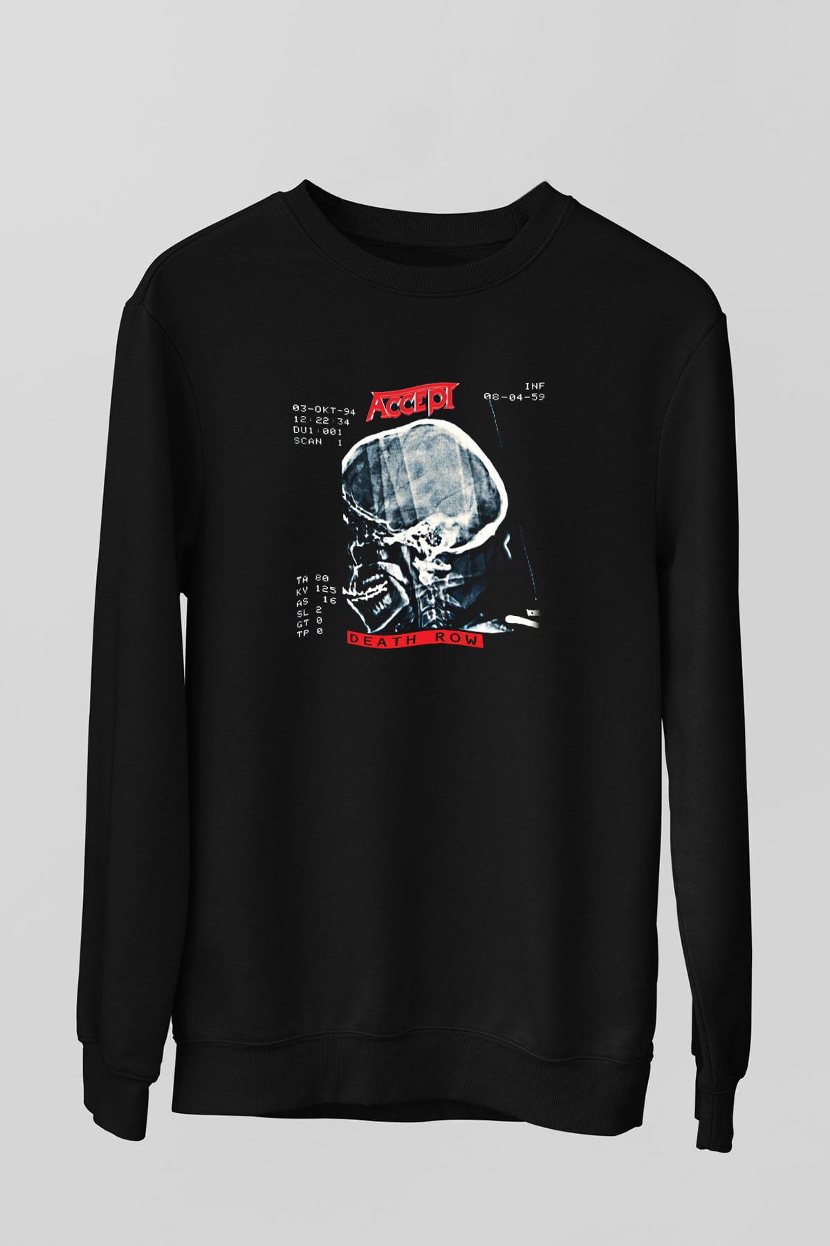 Accept Baskılı Unisex Siyah Sweatshirt