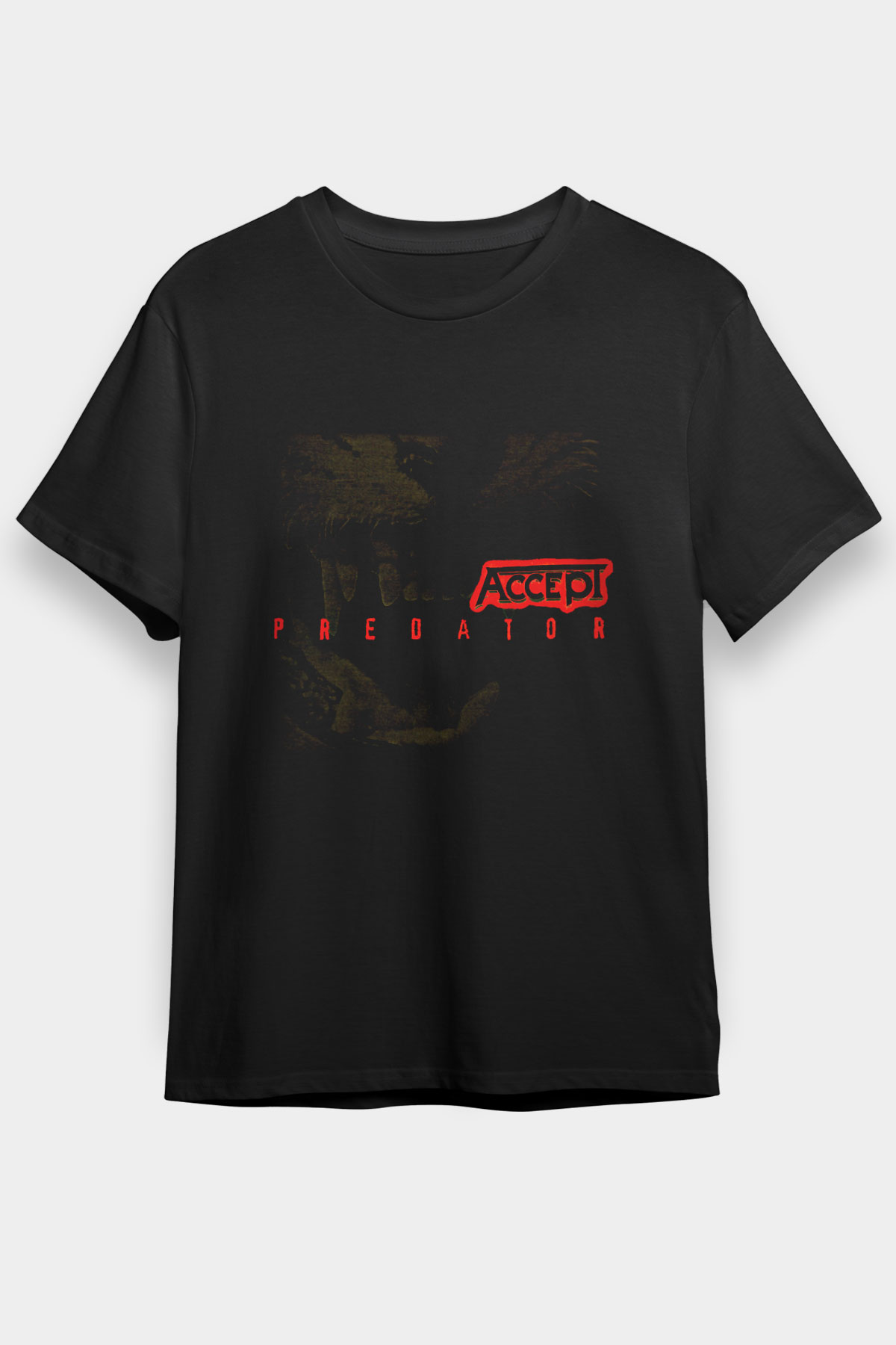 Accept Baskılı Unisex Siyah Tişört