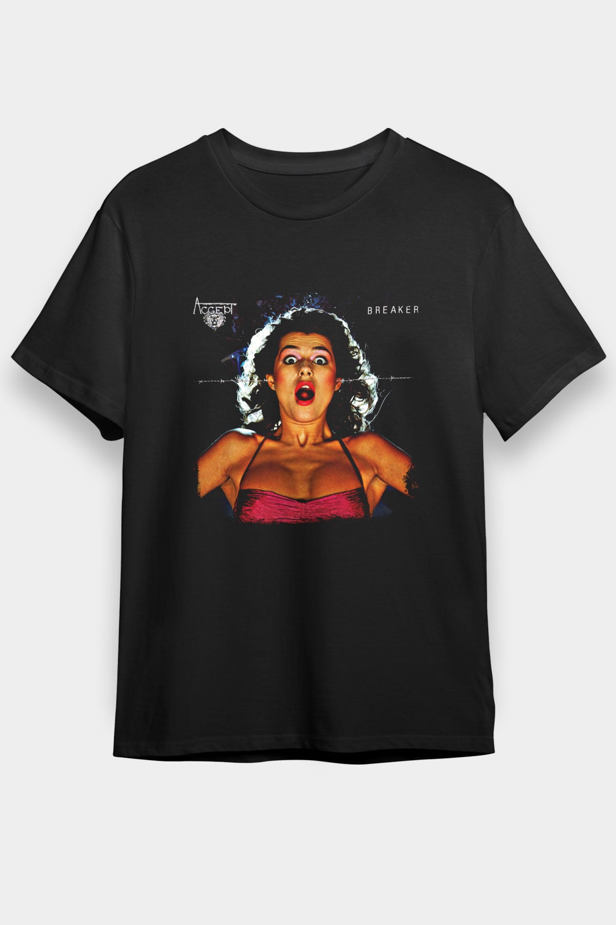 Accept Baskılı Unisex Siyah Tişört