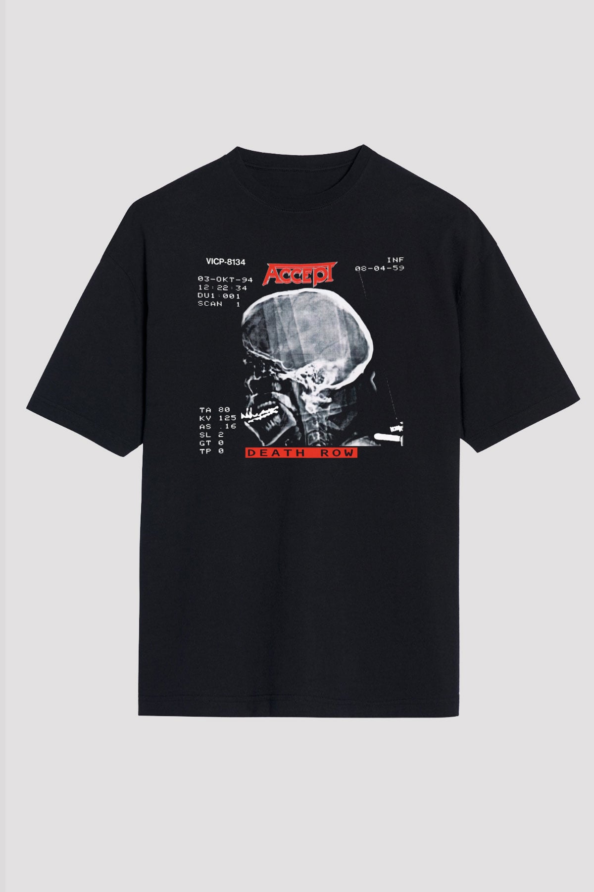 Accept Siyah Unisex Oversize Tişört T-Shirt