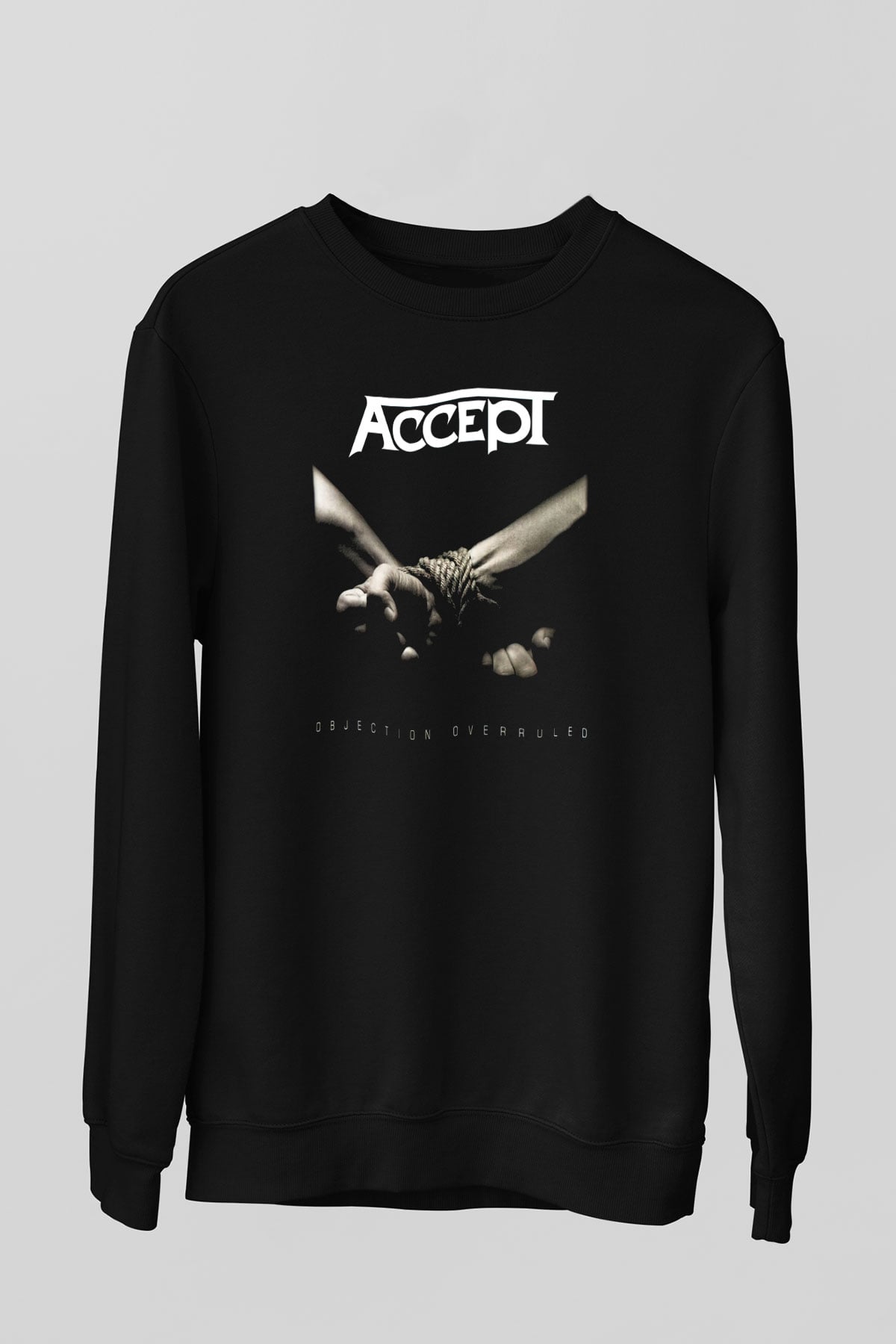 Accept Siyah Unisex Sweatshirt