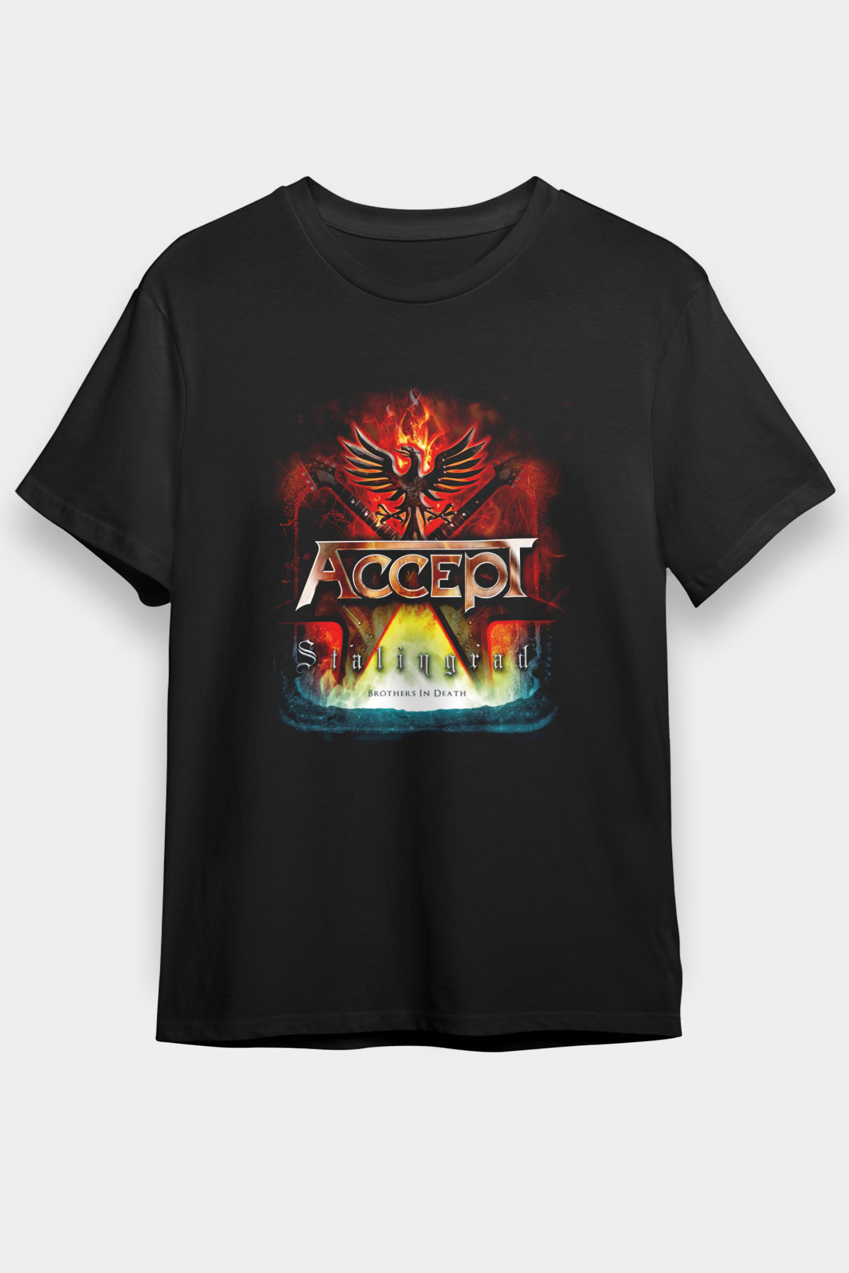 Accept Siyah Unisex Tişört T-Shirt - TişörtFabrikası