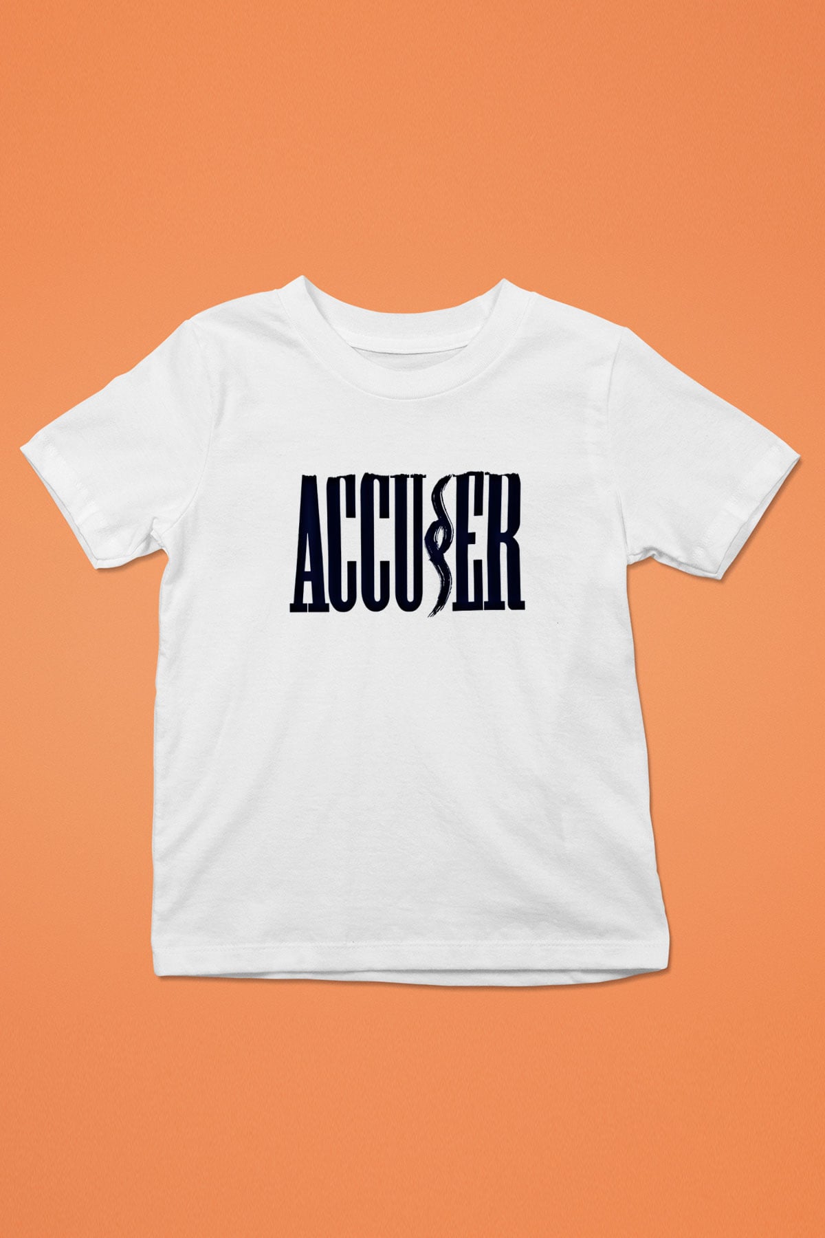 Accuser Baskılı Unisex Beyaz Çocuk Tişört