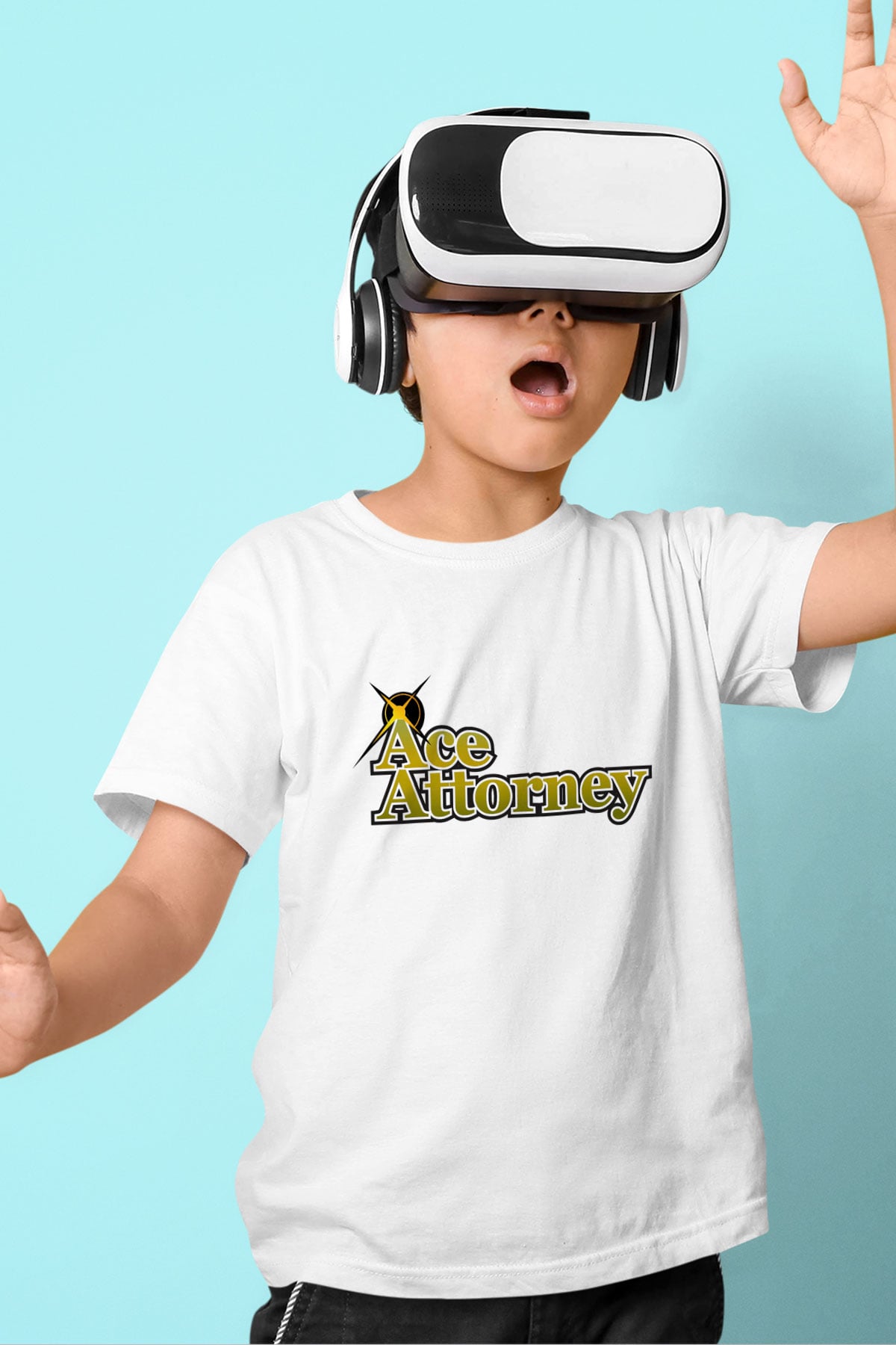 Ace Attorney Baskılı Beyaz Unisex Çocuk Tişört