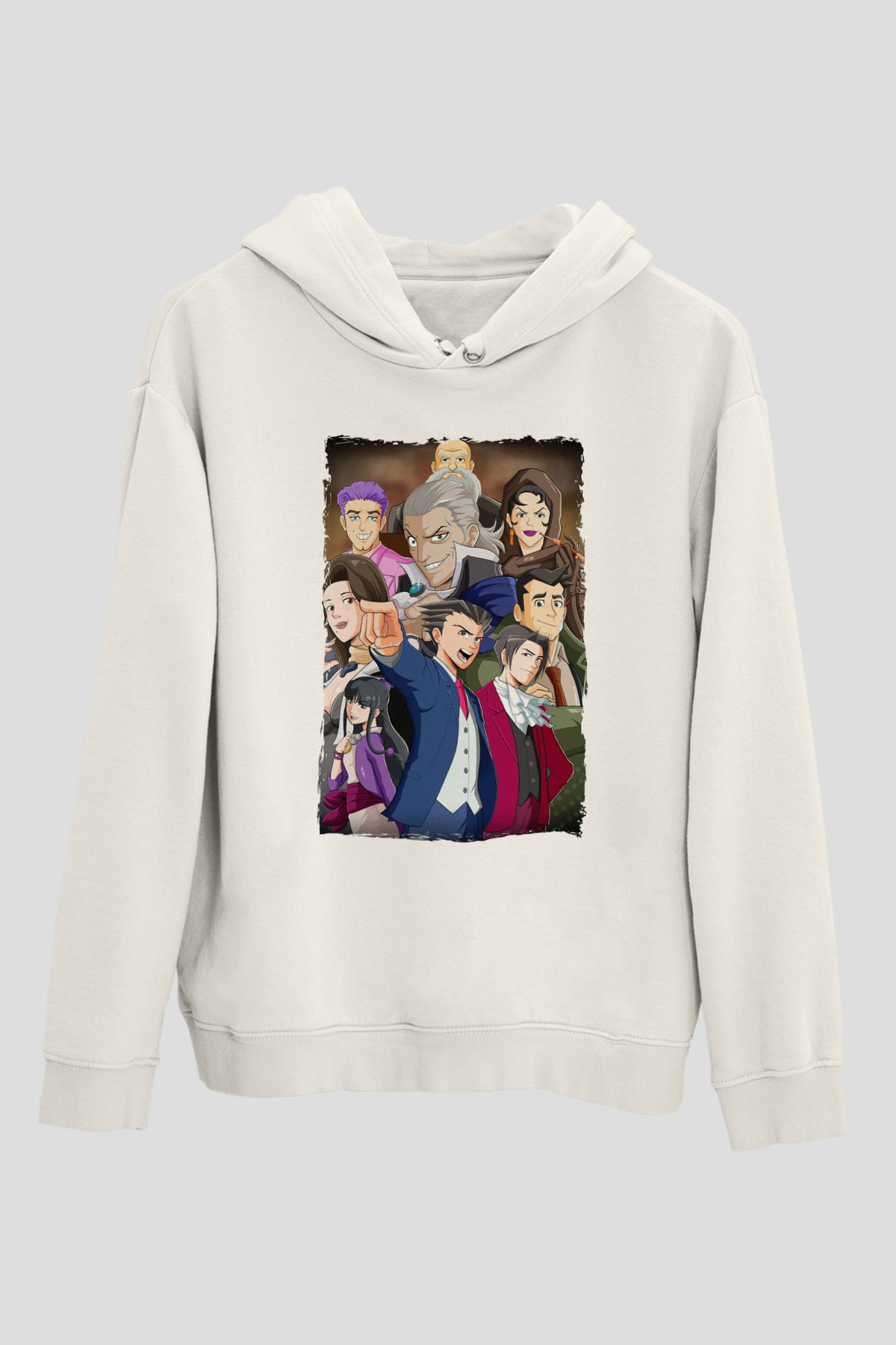 Ace Attorney Beyaz Unisex Hoodie